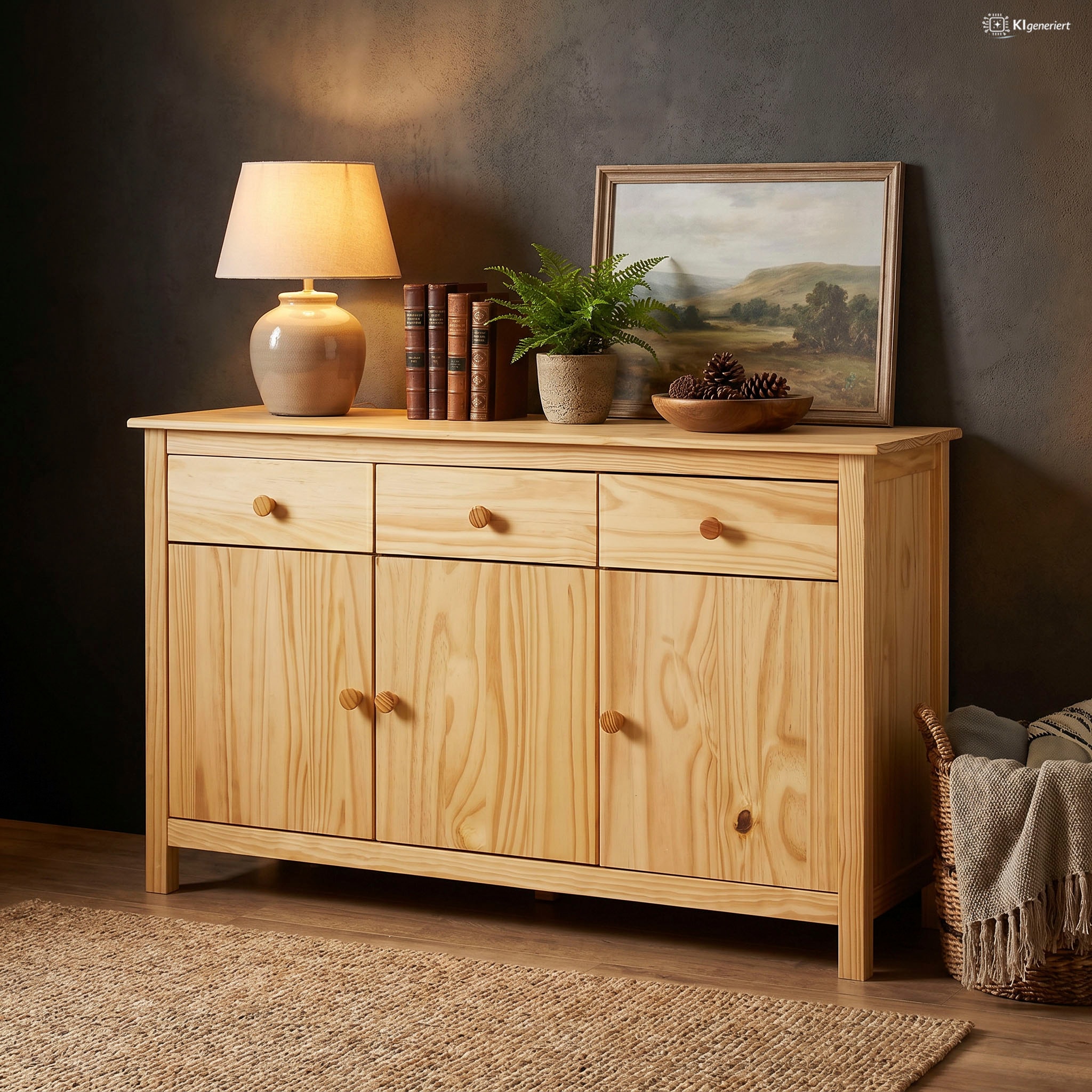 Möbilia Sideboard »Sideboard« Schubladen mit Metallschienen
