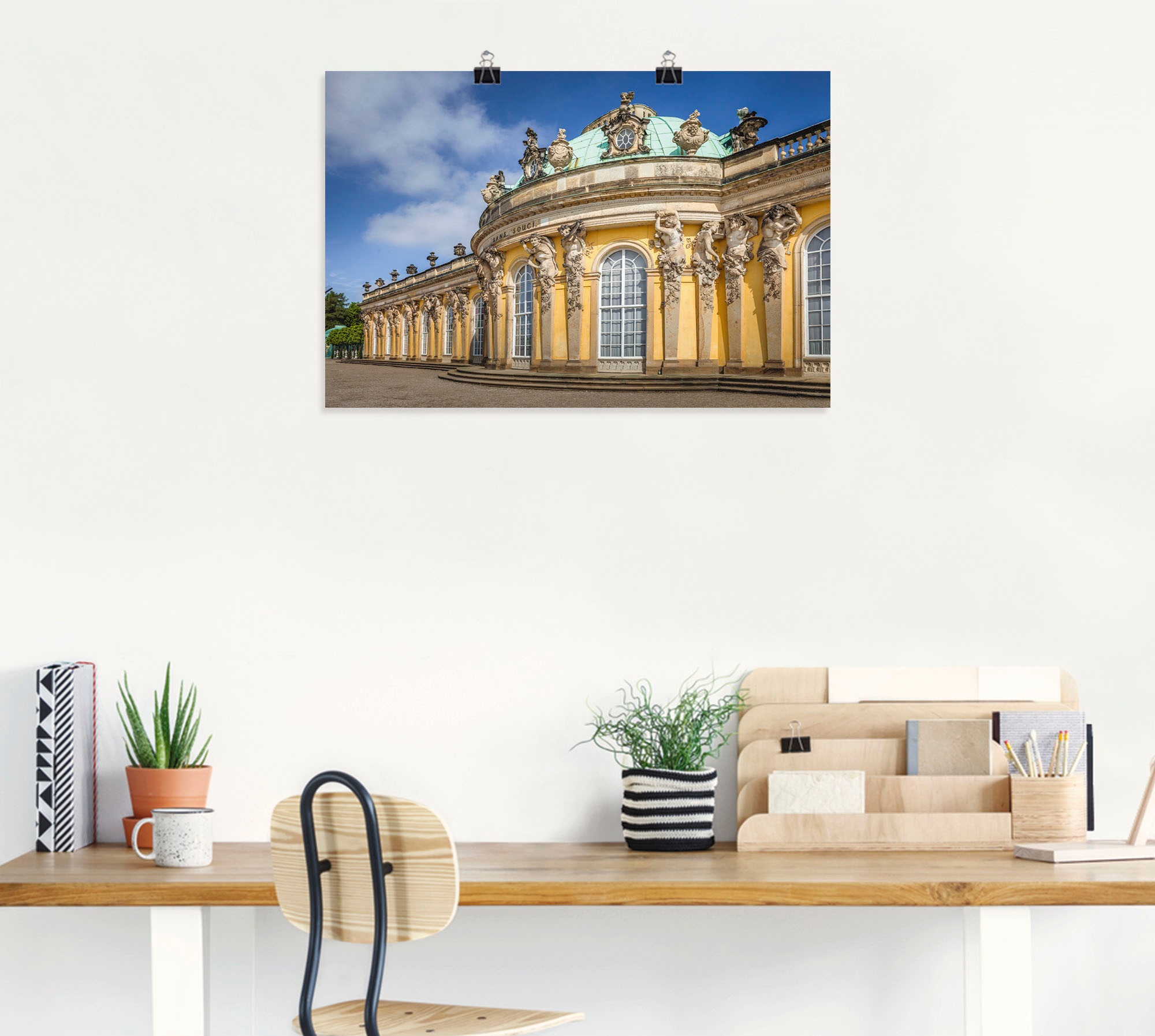 Black Friday Artland Wandbild »Schloss Sanssouci«, Gebäude, (1 St.), als  Alubild, Leinwandbild, Wandaufkleber oder Poster in versch. Größen | BAUR