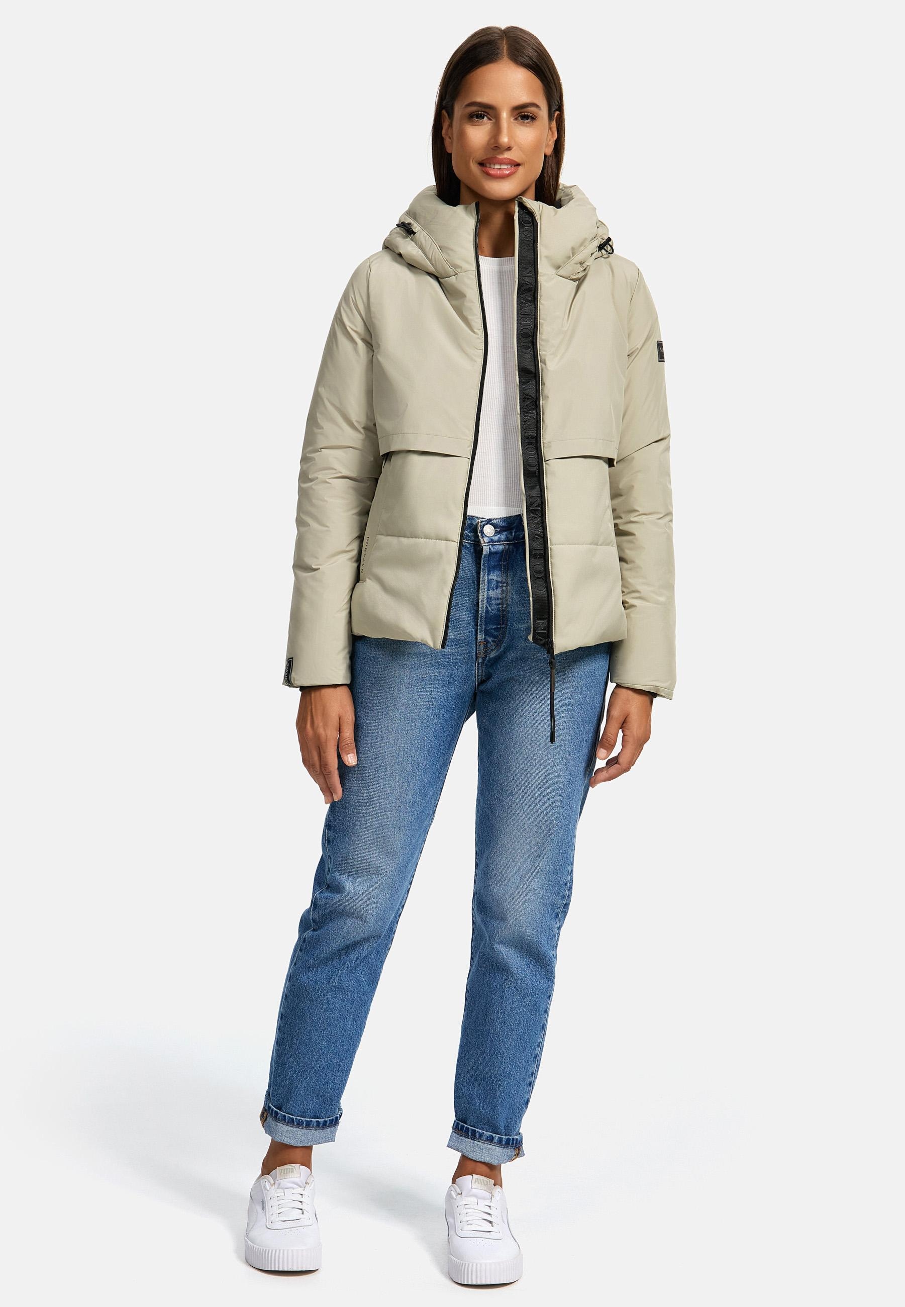 Navahoo Steppjacke »Liebesküken XIV«, mit Kapuze, modische Damen Winterjacke mit Fleece-Innenfutter