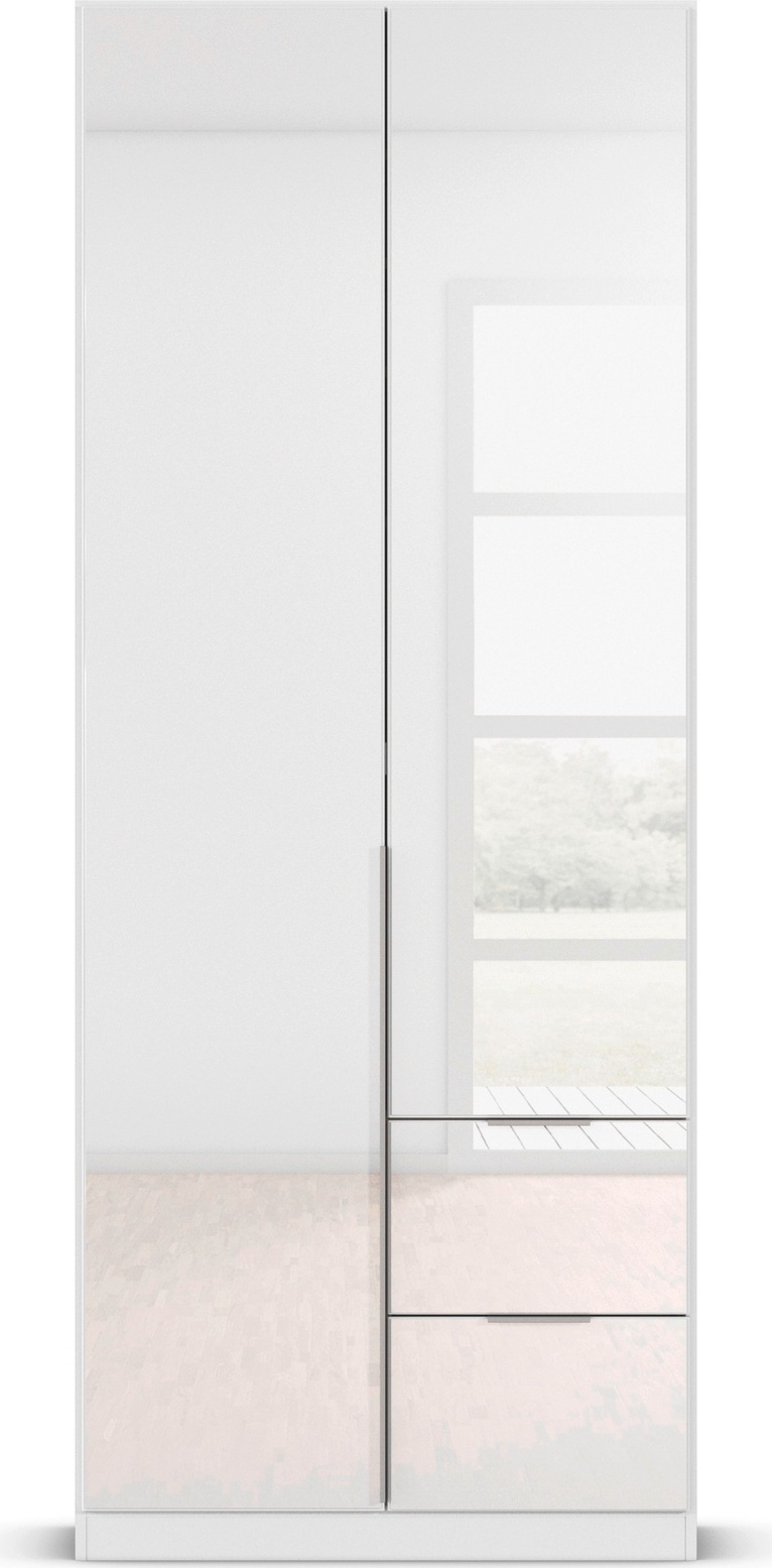 rauch Drehtürenschrank »Kleiderschrank Kleiderschränke Schrank Garderobe AGORDO mit Glasfront«, (in zwei Griff-Farben mit Glasfront), mit Außenschubkästen, in 6 Breiten und 2 Höhen MADE IN GERMANY