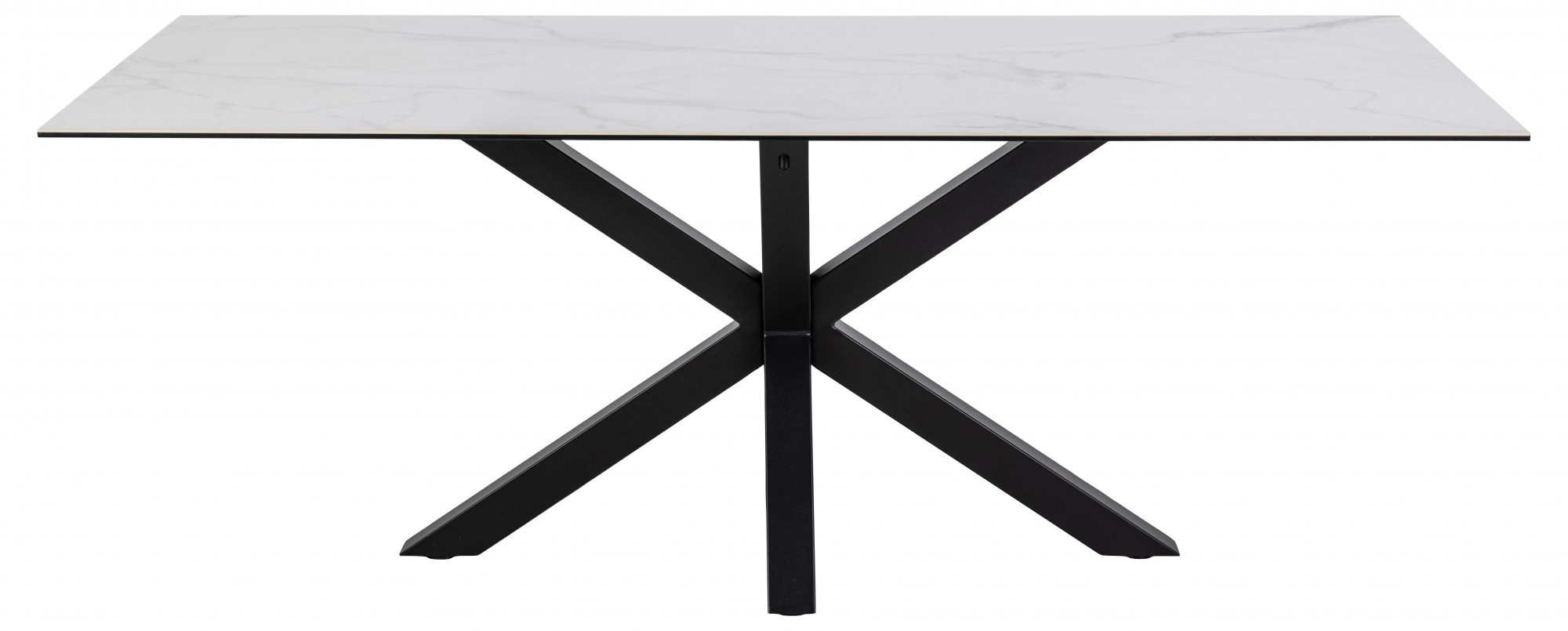 Esstisch »Heaven«, weißer Keramik-Tischplatte, schwarzem Stahlkreuz, L: 200 cm