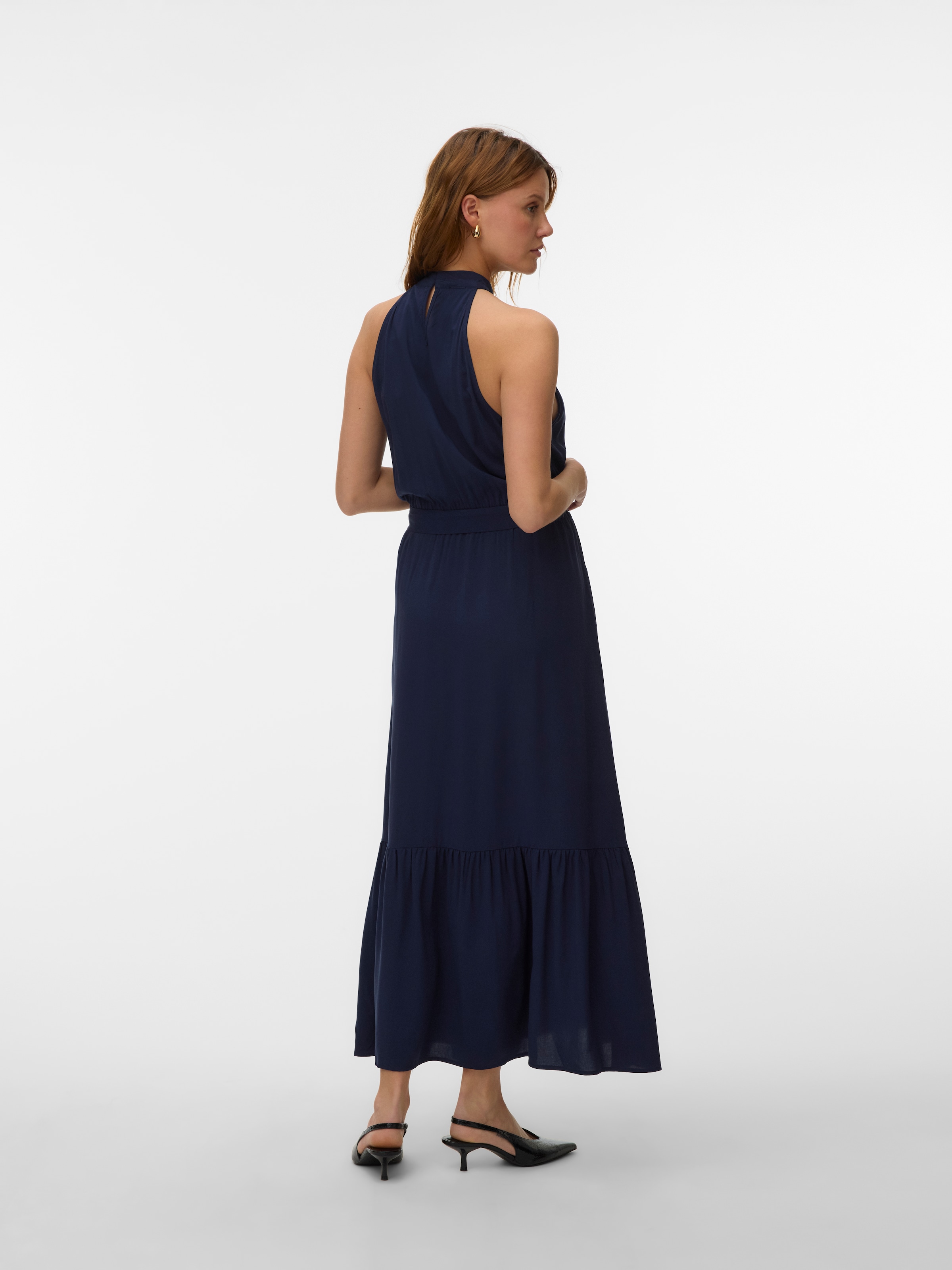 Vero Moda Maxikleid »VMEASY JOY S/L LONG HALTERNECK DRESS WVN« Viskose