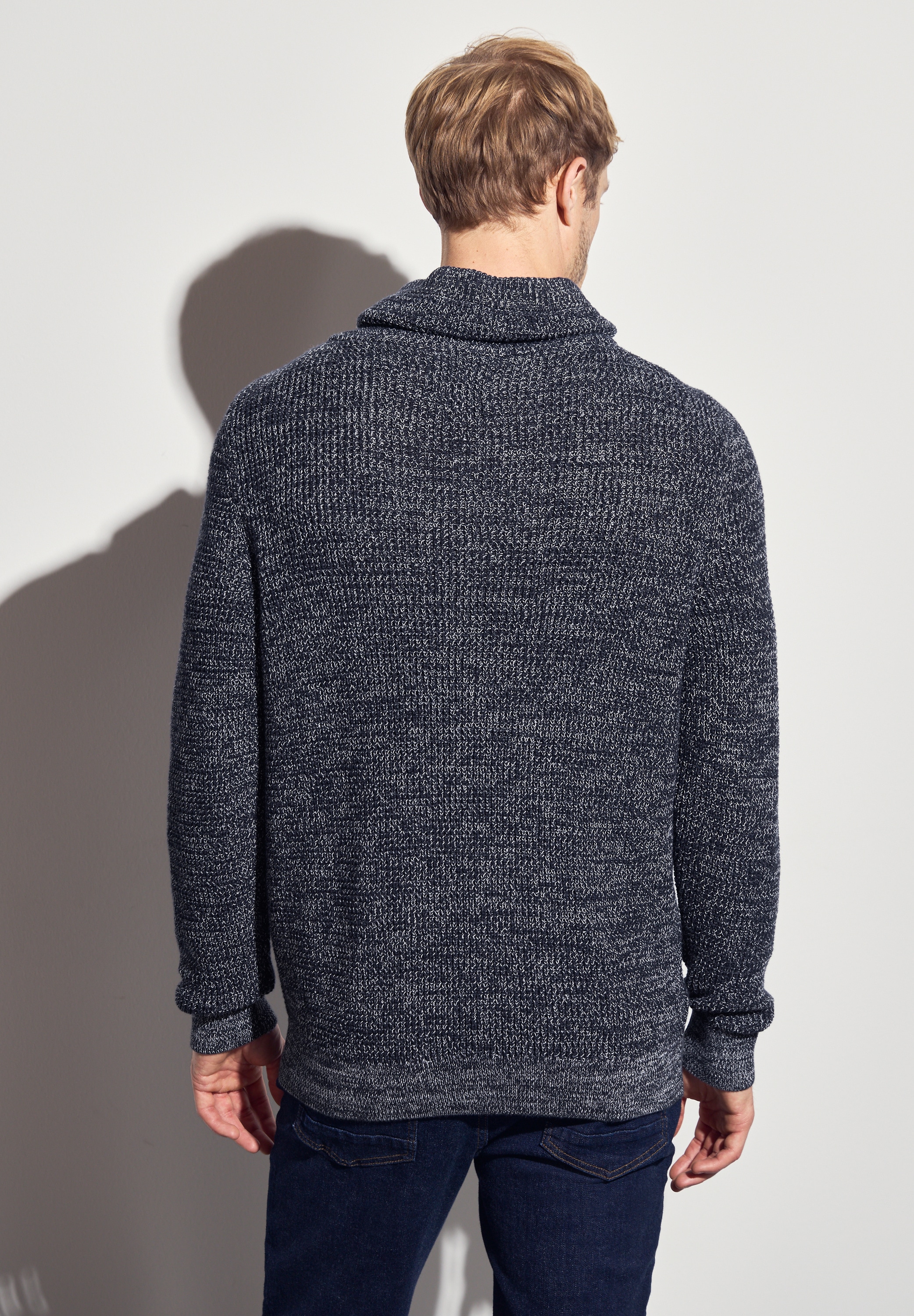 STREET ONE MEN Strickpullover, aus reiner Baumwolle