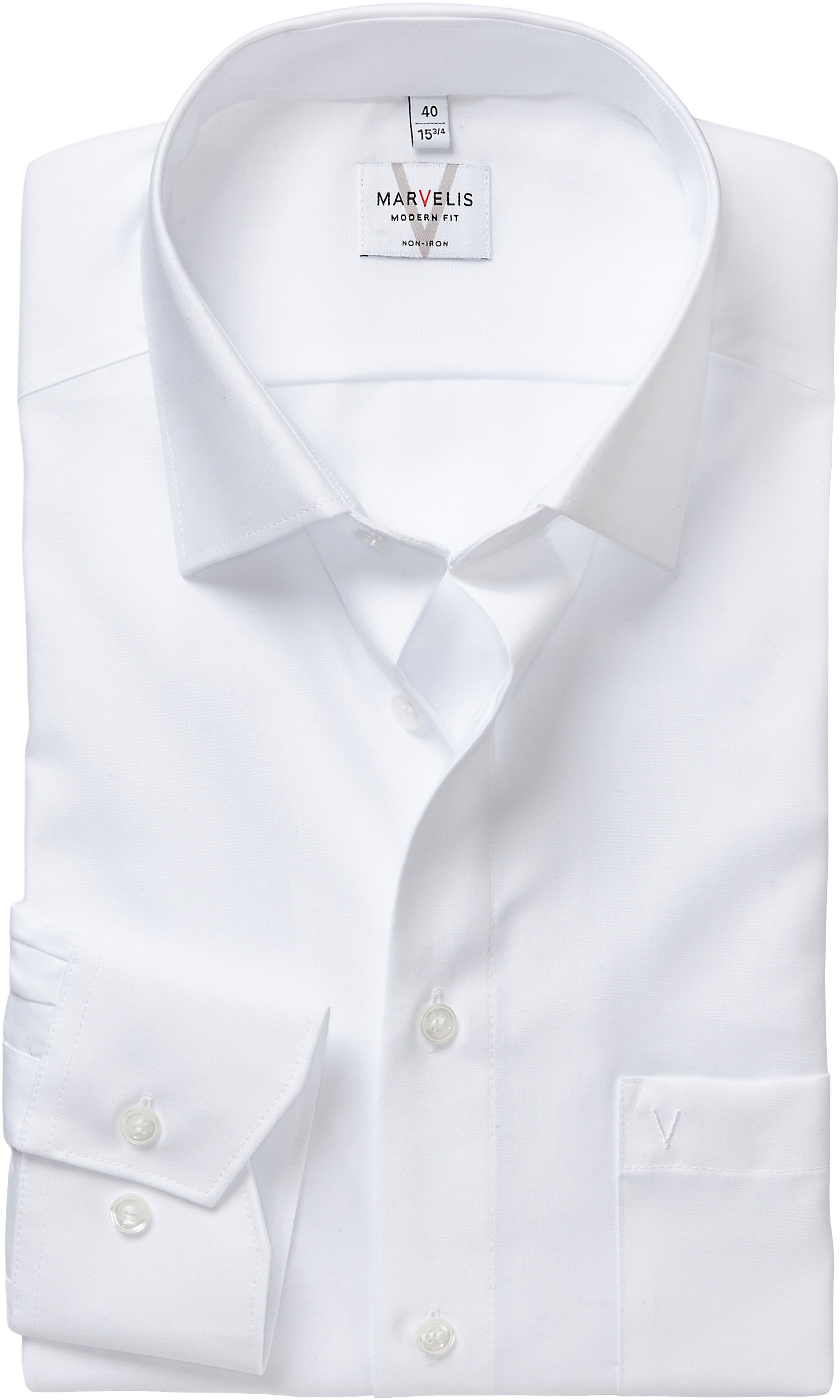 MARVELIS Langarmhemd modern fit, Businesshemd, bügelfrei, New-Kentkragen günstig online kaufen