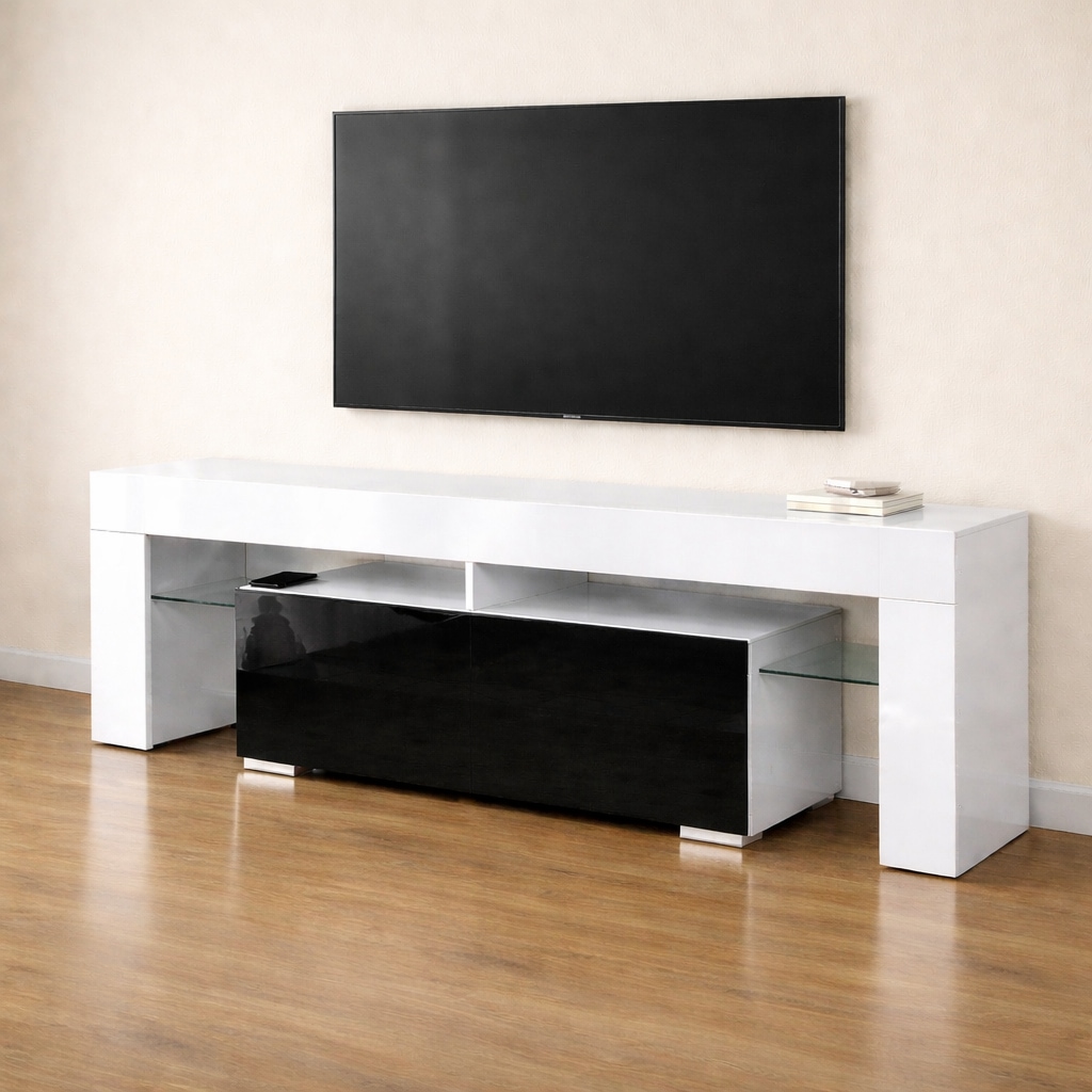 OTTO home Lowboard "MONICA, TV-Board, TV-Kommode, TV-Schrank, TV-Unterschrank, TV-Möbel" Modernes Hochglanz TV-Board in 2 Farben, grifflos mit Push-to-Open