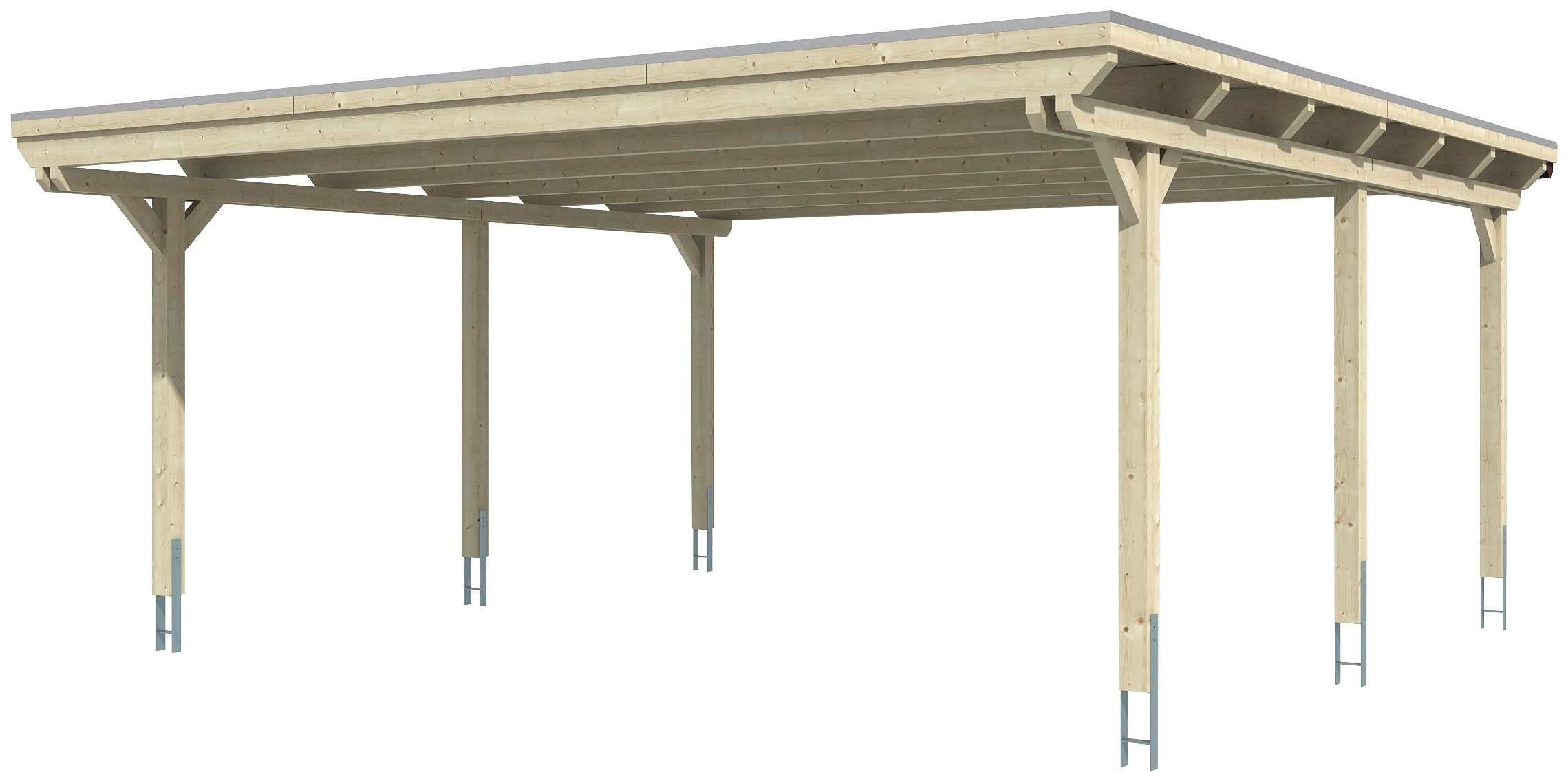 Skanholz Doppelcarport "Emsland" Massivholz 550 cm natur