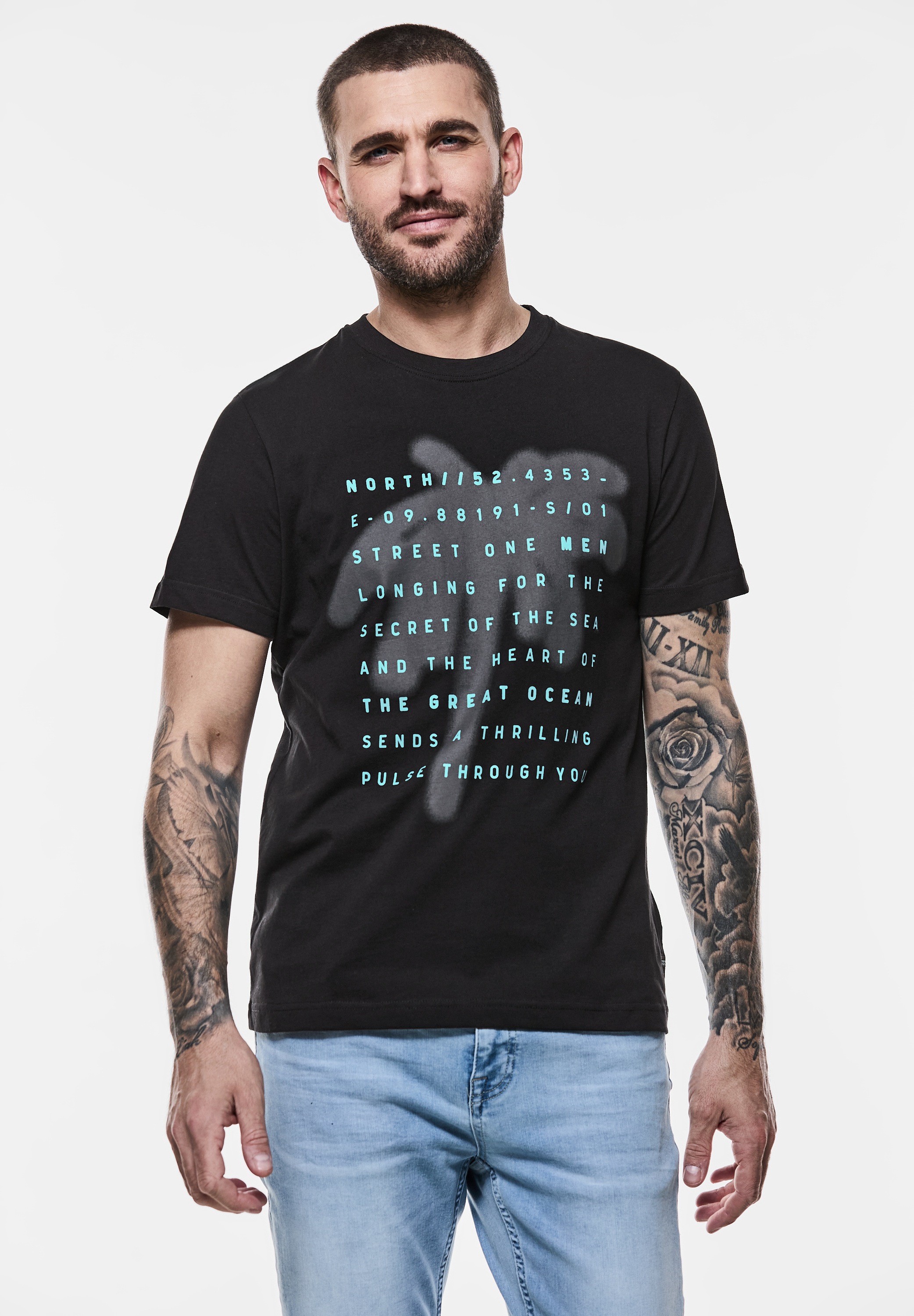 STREET ONE MEN T-Shirt, aus reiner Baumwolle