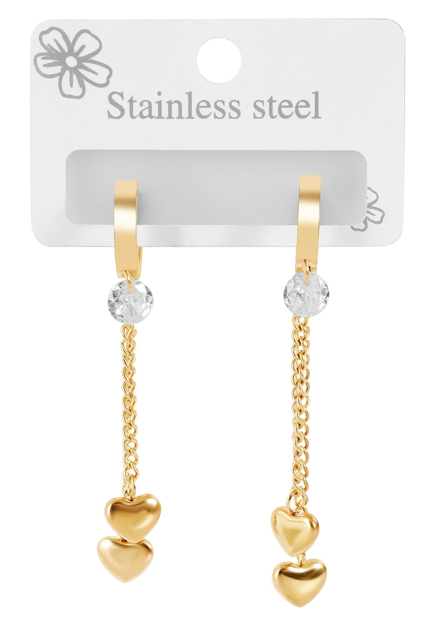 Adelia´s Kettenanhänger »Damen Anhänger – Herzanhänger aus Edelstahl mit Strass Steinchen«  Zum Verschenken – passend für viele Anlässe