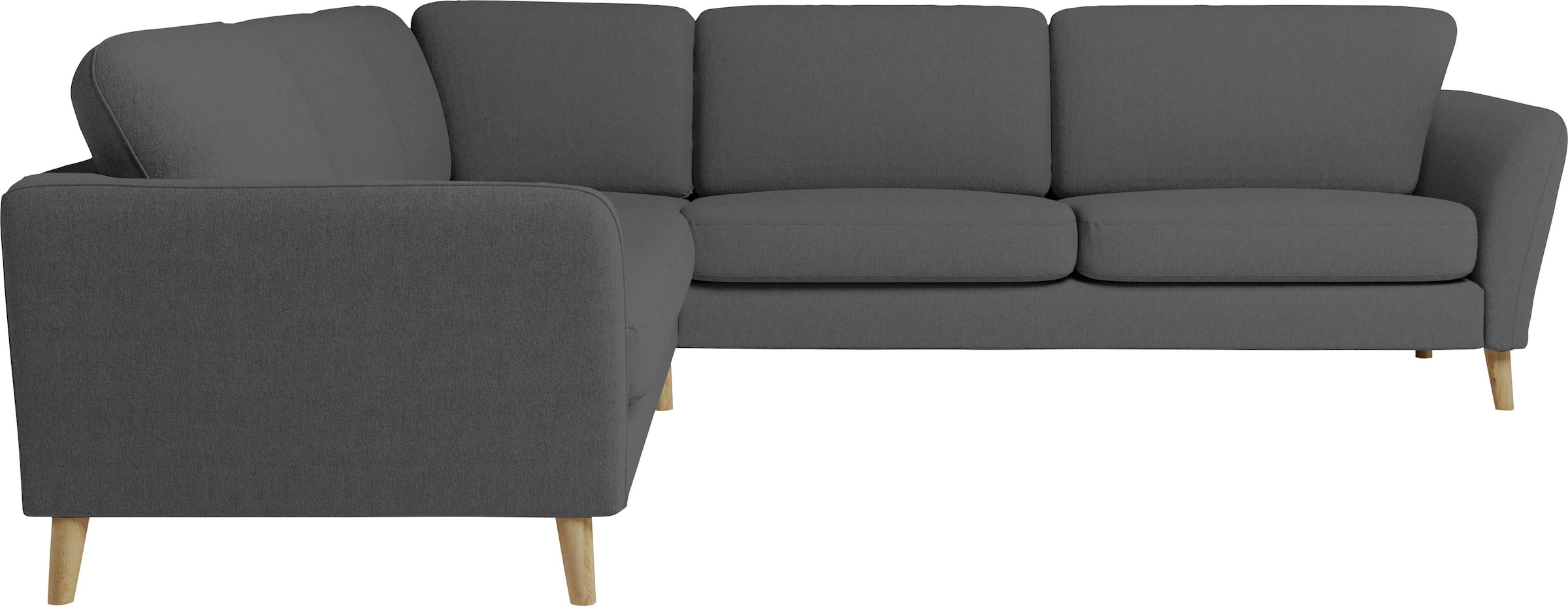 Home affaire Ecksofa »MARSEILLE 278/278 cm, L-Form,«, gleichschenklig, aus Eiche-Massivholz Beinen, verschiedene Bezüge