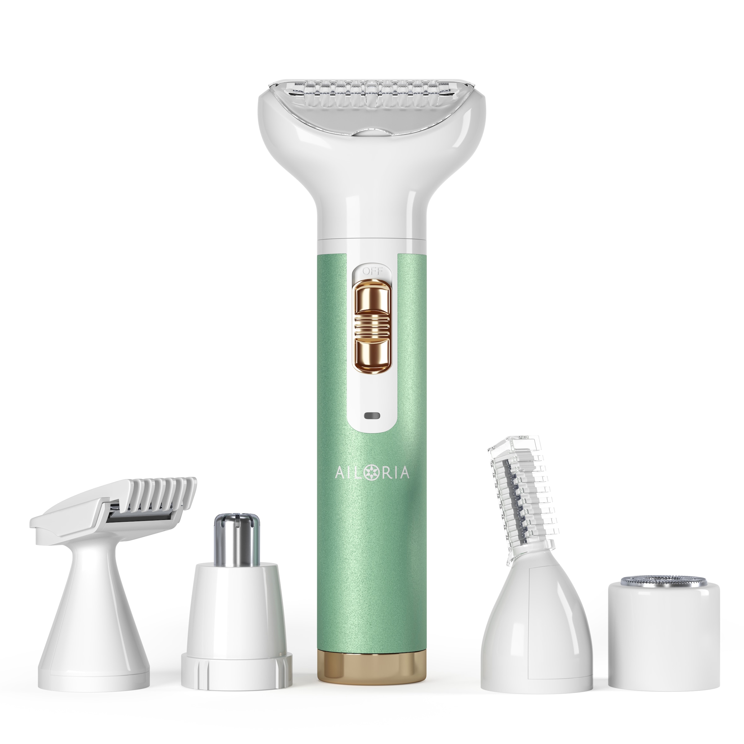 AILORIA Elektrorasierer "Rasierer mit verschiedenen Aufsätzen USB EVAPORE SET", grün, Elektrorasierer