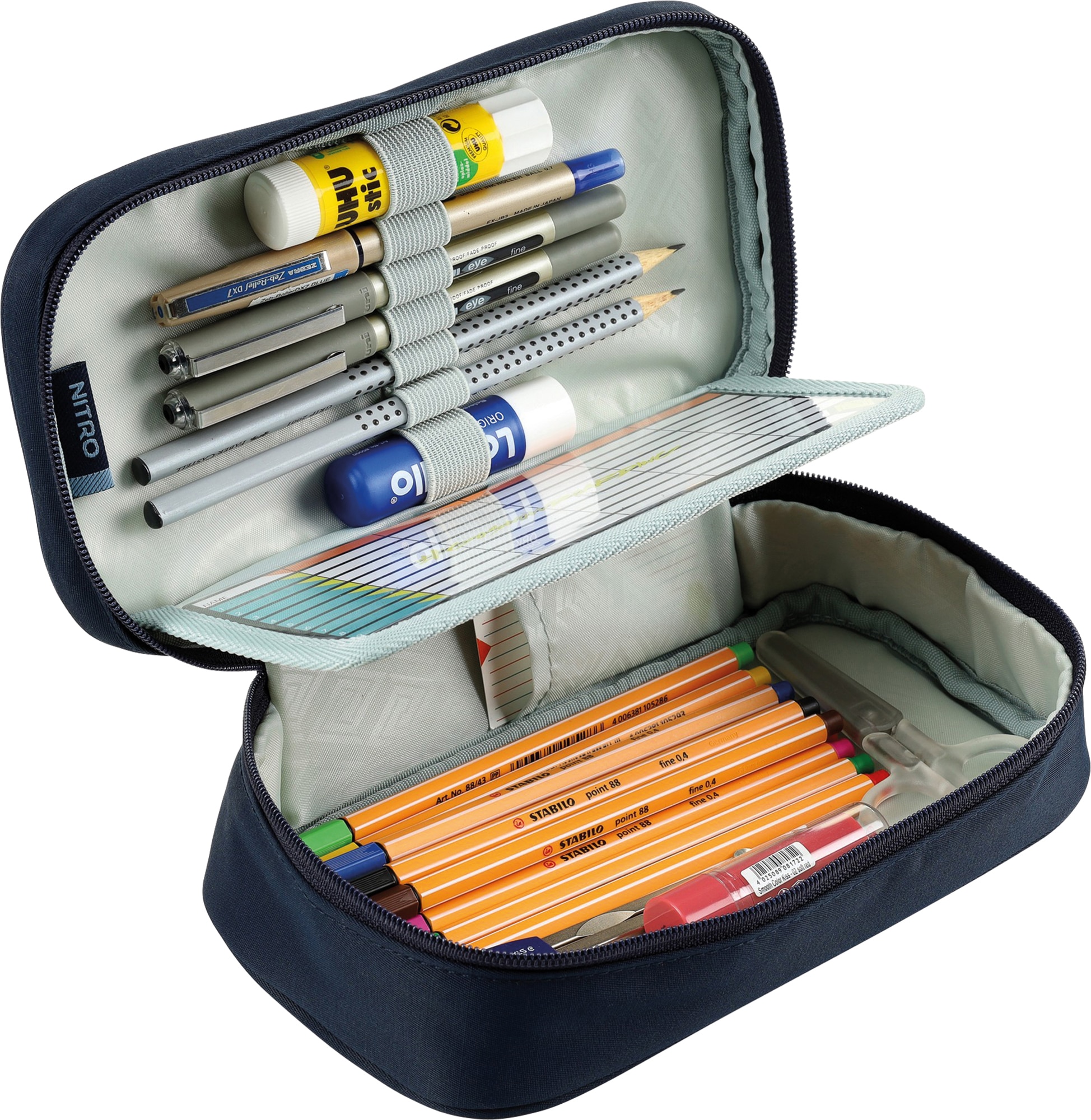 Schlampermäppchen, »Pencil Federtasche XL«, | Case NITRO BAUR Faulenzer Stifte Etui Box, Federmäppchen,
