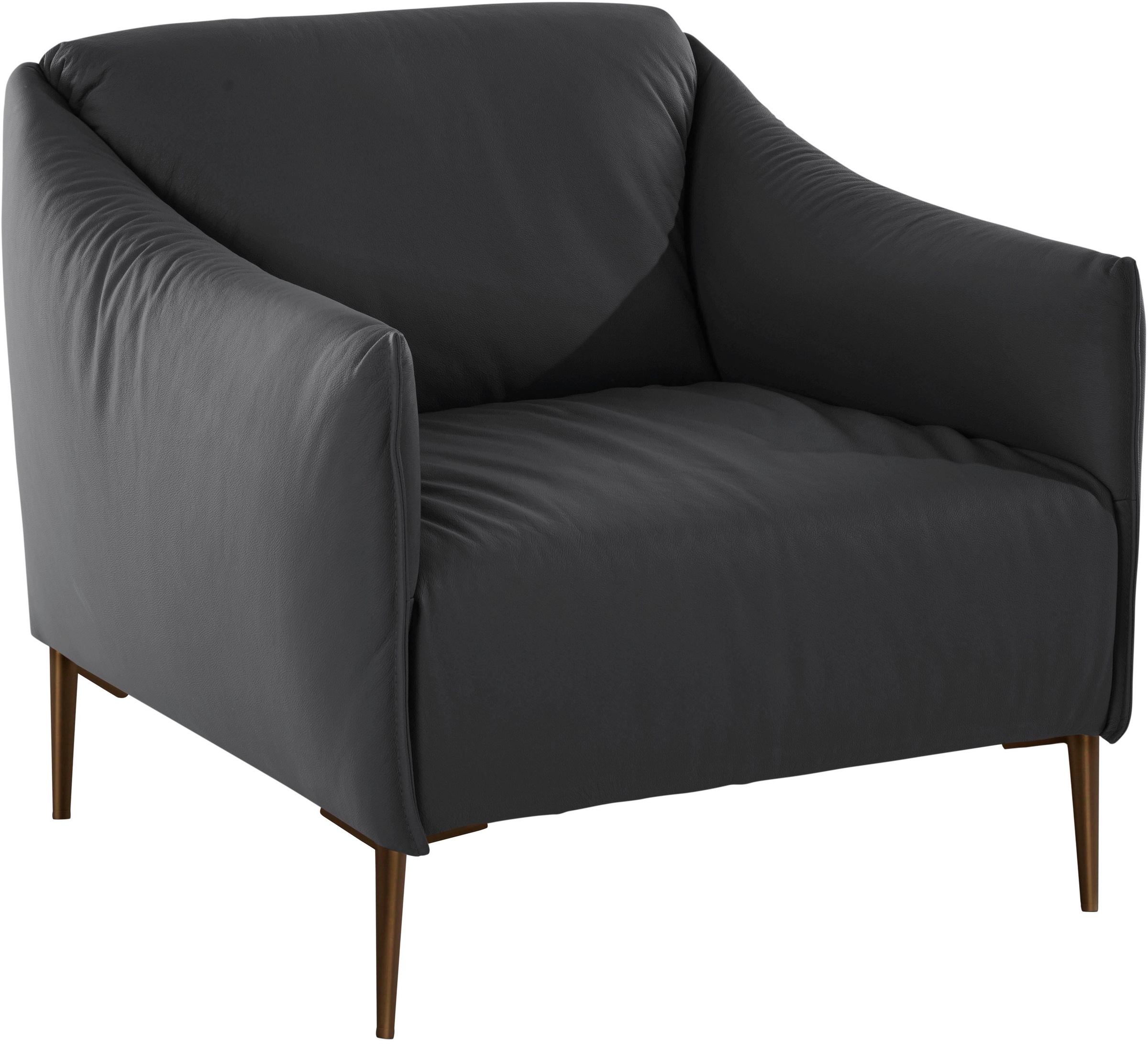 W.SCHILLIG Cocktailsessel »sally Design-Sessel, bequem und zeitlos, tolle Verarbeitungsdetails« mit Metallfüßen in Bronze pulverbeschichtet