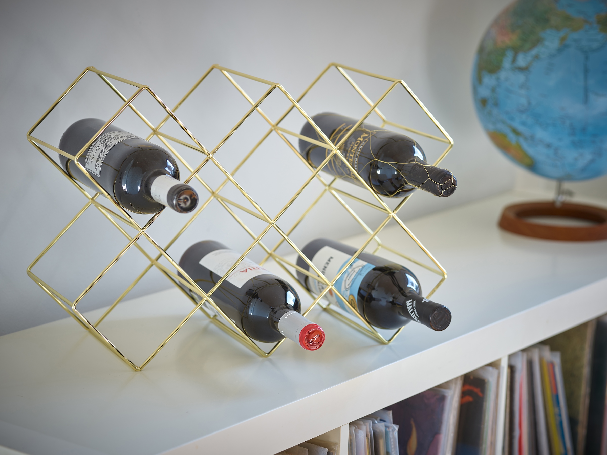 ECHTWERK Weinflaschenhalter, (1 St.), Weinregal aus Eisen, für bis zu 8 Flaschen, stabil, 46 x 31 x 16,6 cm