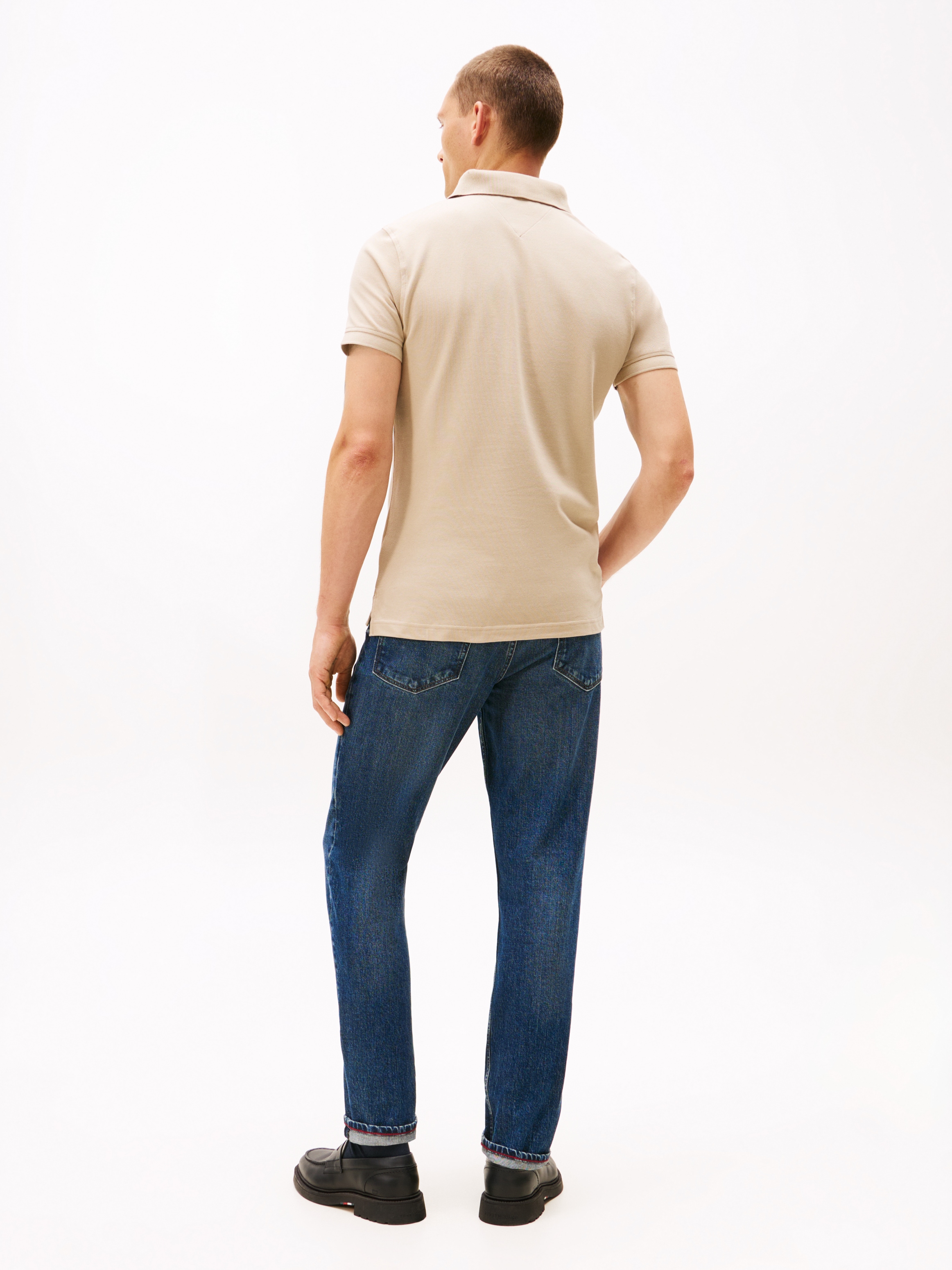 Tommy Hilfiger Poloshirt »1985 SLIM POLO mit Stickerei und Piqué-Qualität« unifarben, casual, slim fit, Baumwollmix, Polokragen