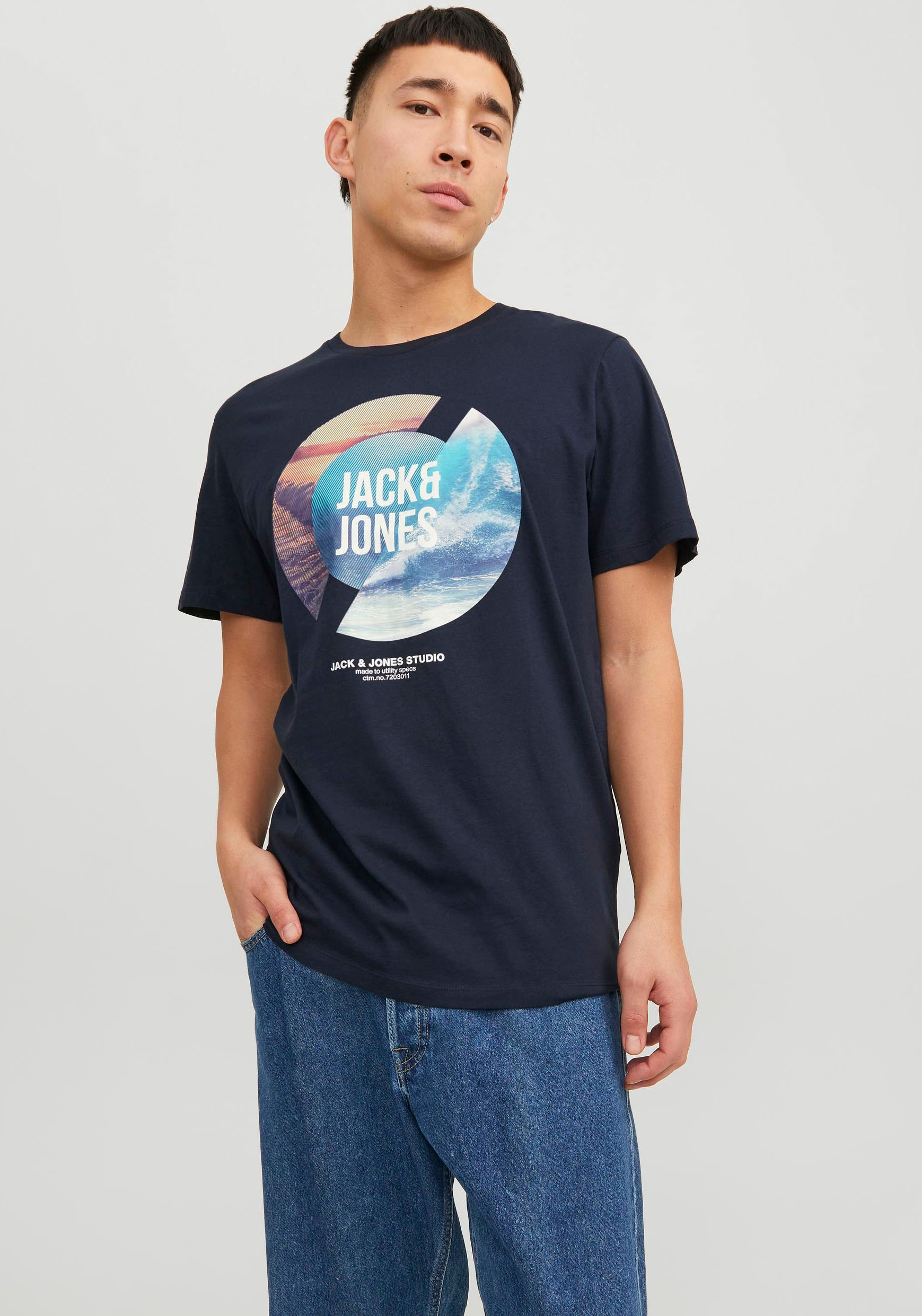 Jack & Jones Rundhalsshirt "JJTRESOR TEE SS CREW NECK" günstig online kaufen