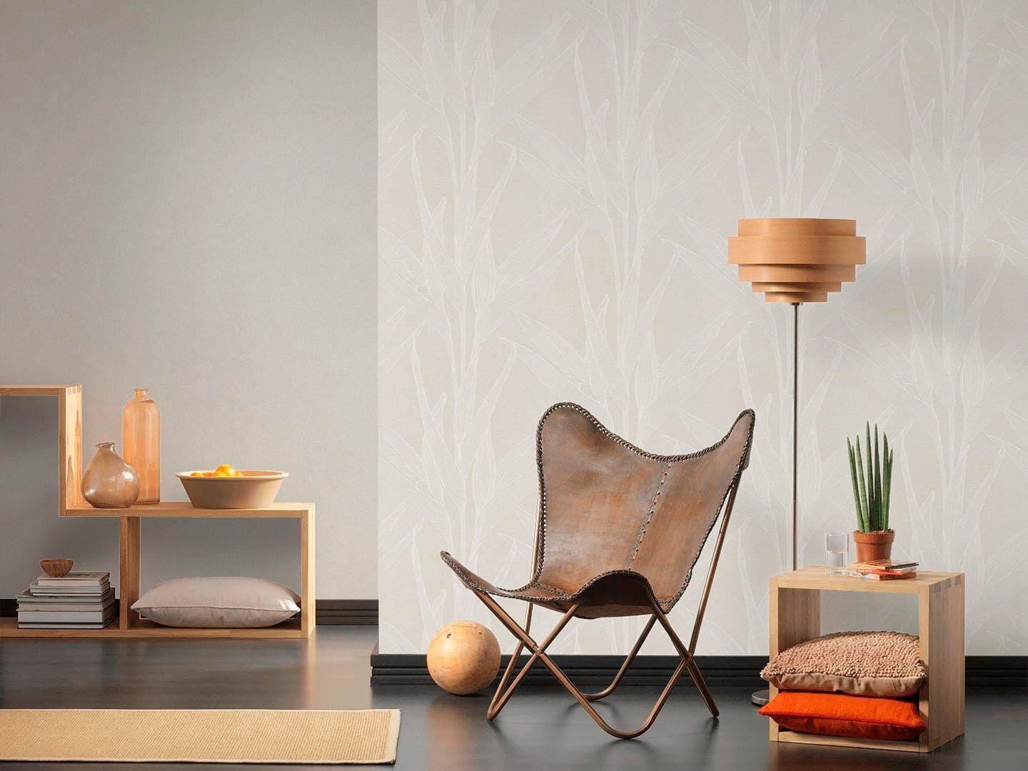 living walls Vliestapete »Hygge«, uni-einfarbig-unifarben, Struktur Tapete einfarbig Tapeten Wohnzimmer Schlafzimmer Küche Design