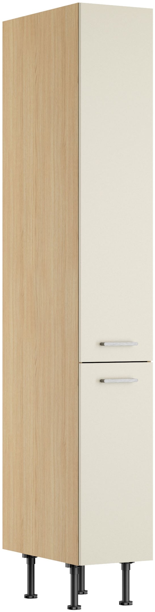 KOCHSTATION Apothekerschrank "KS-Lucy" Breite 30 cm, mit 2 Auszügen, Soft-Close, höhenverstellbare Füße