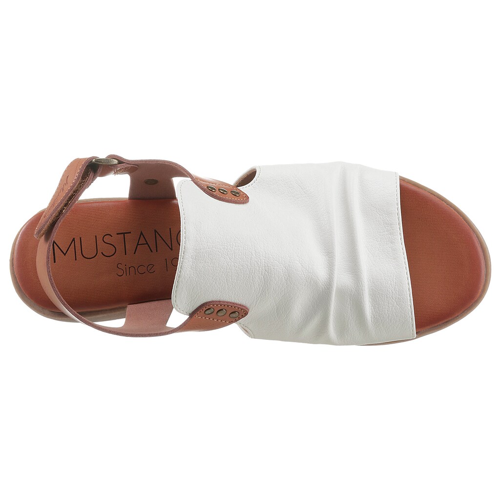 Marken Mustang Mustang Shoes Riemchensandale, mit Klettverschluss im Fersenbereich weiß-braun Marken Mustang Mustang Shoes Riemchensandale, mit Klettverschluss im Fersenbereich weiß-braun