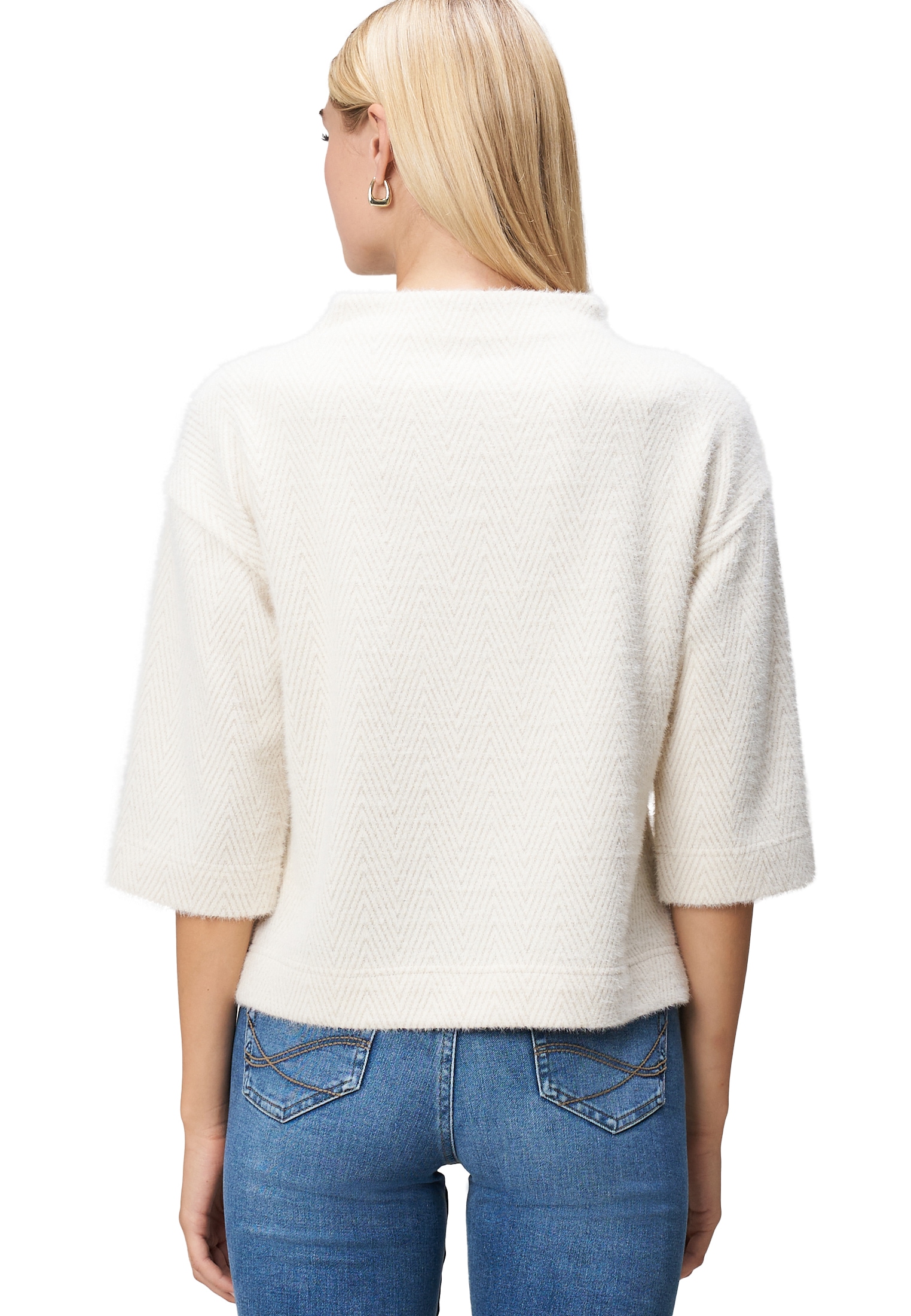 Zero Sweatshirt »zero Damen Sweatshirt mit Fischgrätmuster«, weiteres Detail