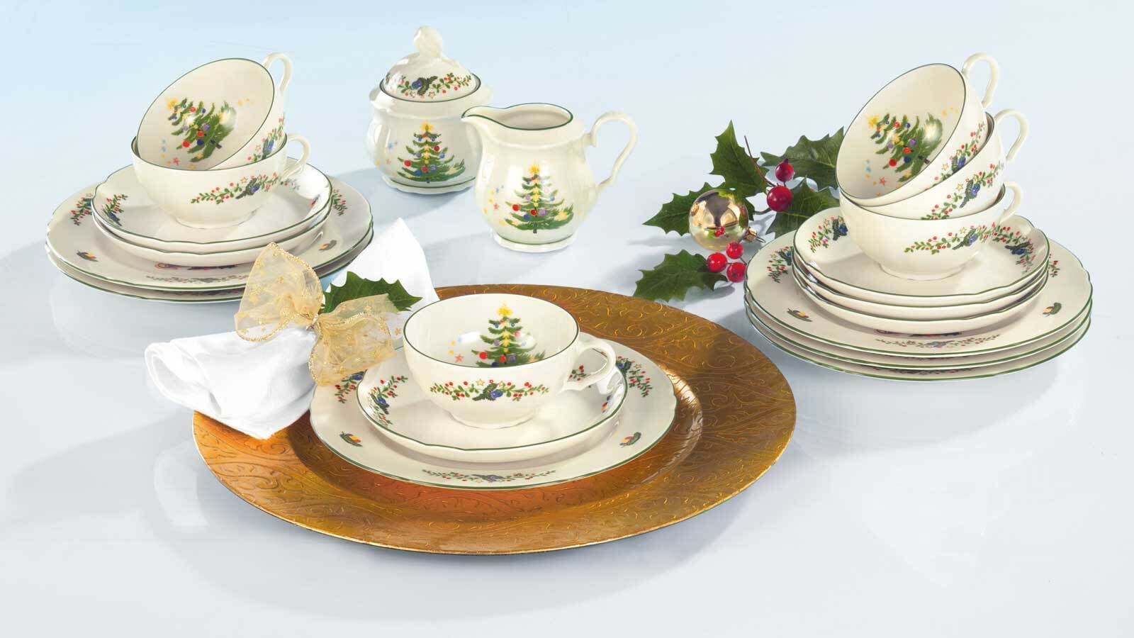 Seltmann Weiden Geschirr-Set »Teeservice Marieluise Weihnachten 20er Set bunt« Spülmaschinenfest, Mikrowellensicher, Ofenfest