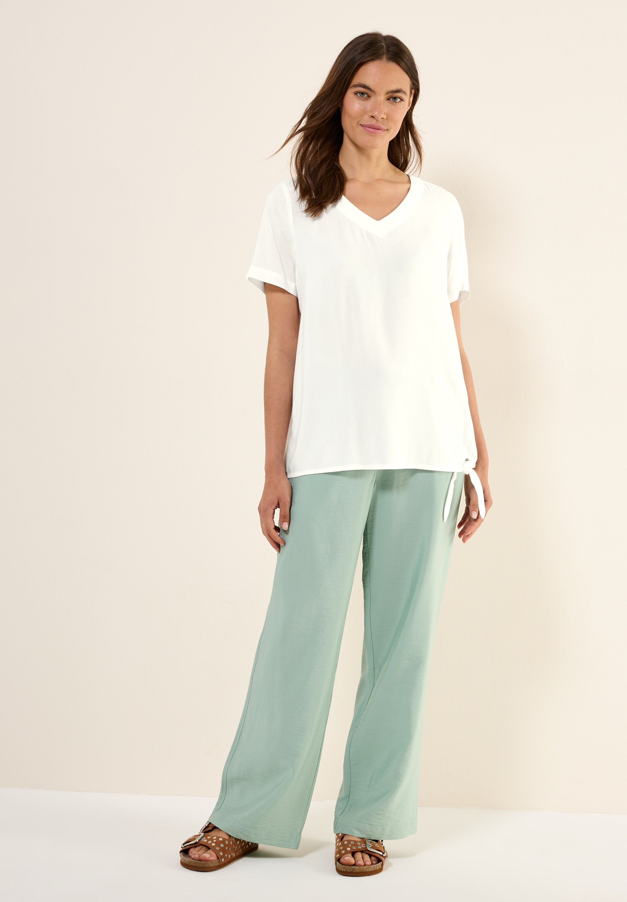 Thumbnail - Cecil Kurzarmbluse in Unifarbe