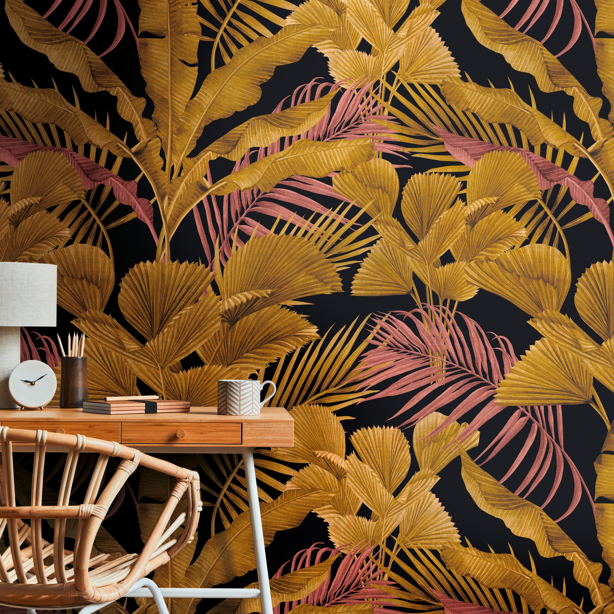living walls "Metropolitan Stories. Travel Styles. Tapete Dschungel" gemustert matt neutral glatt Palmenblätter Fototapete Floral Tapeten Wohnzimmer Schlafzimmer Küche