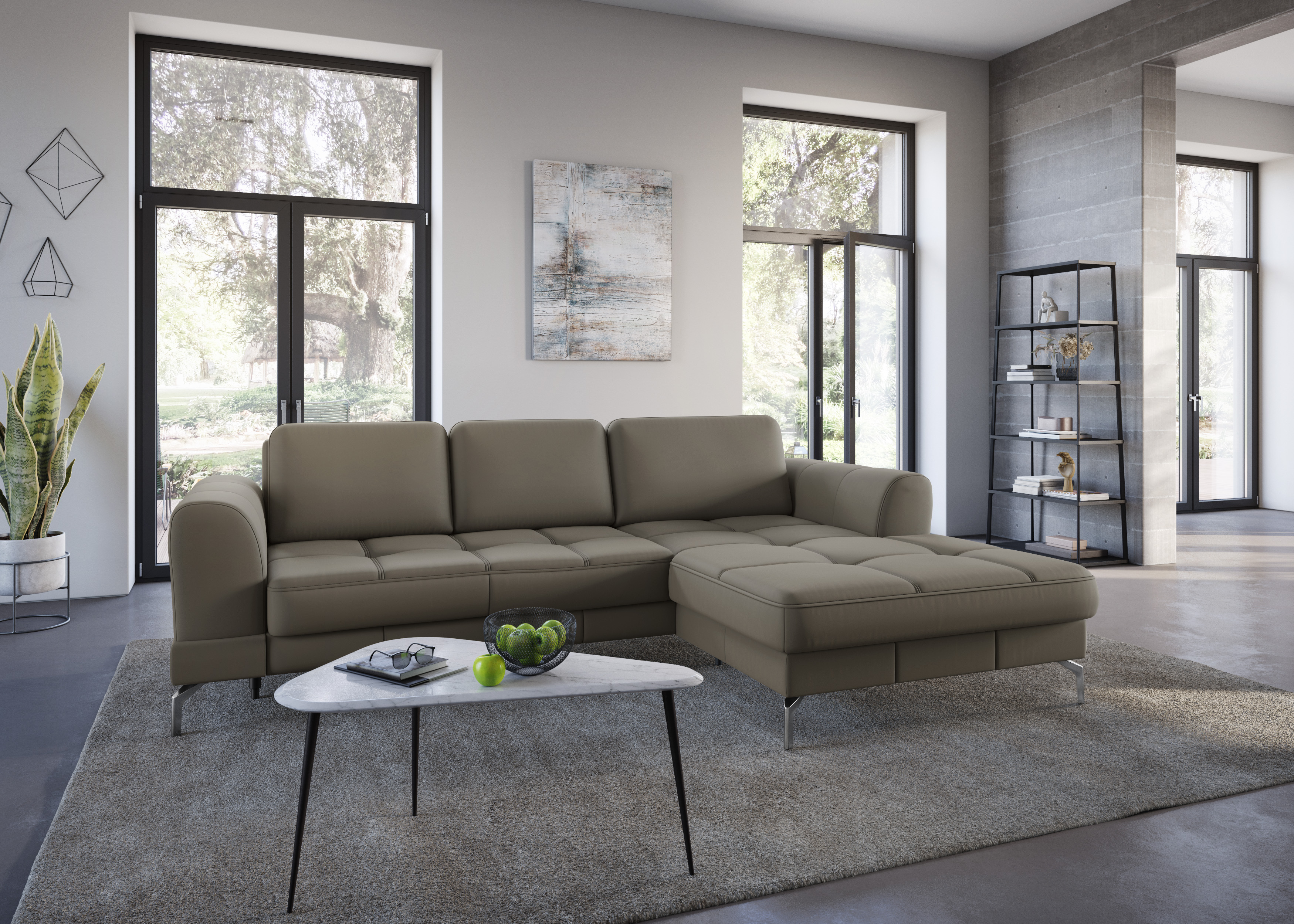 sit&more Ecksofa "Bendigo L-Form" inklusive Sitztiefenverstellung, Bodenfreiheit 15 cm, 2 Fußfarben