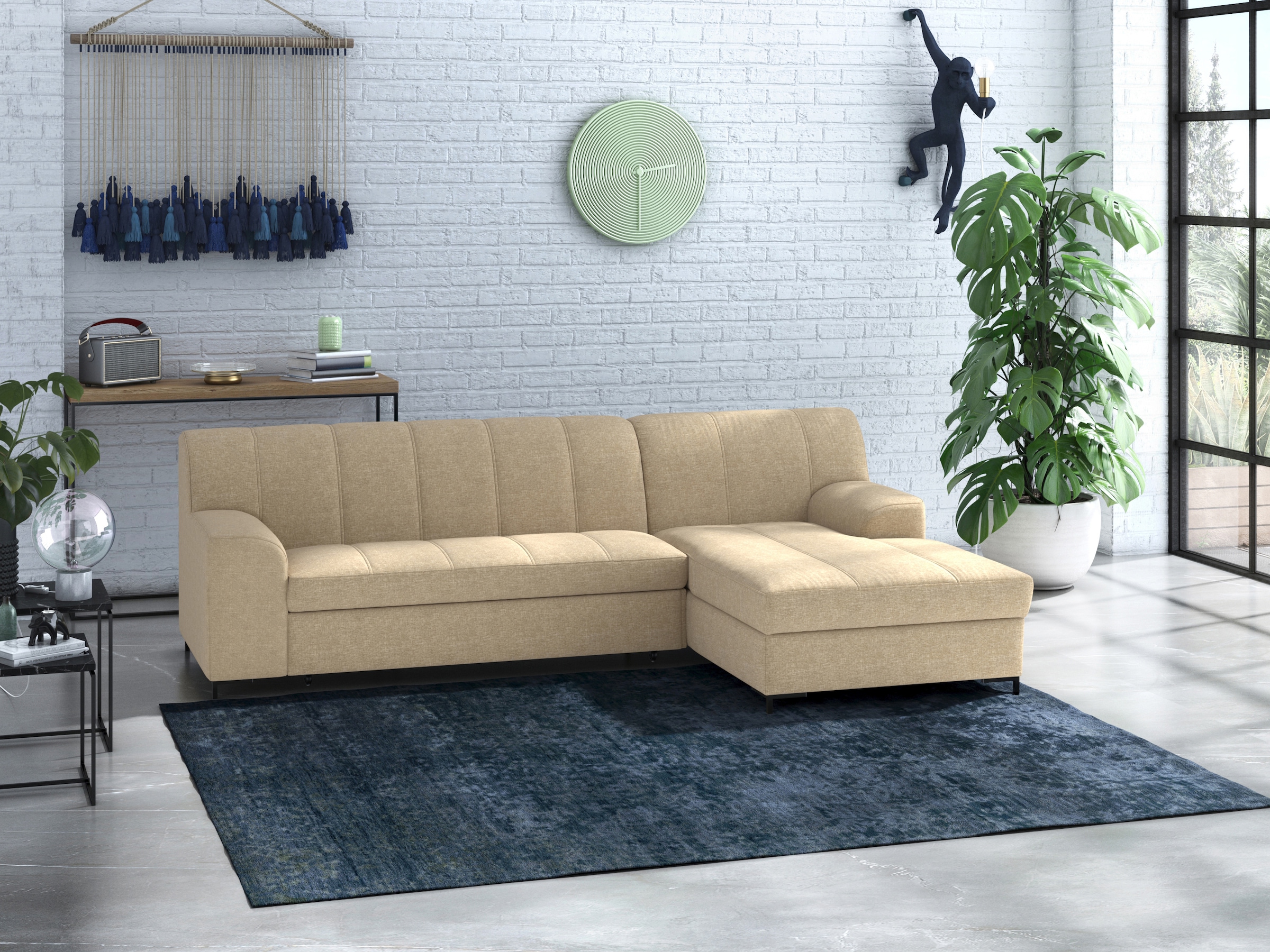 INOSIGN Ecksofa "Balme L-Form" Inkl. Zierkissen, wahlweise mit Bettfunktion günstig online kaufen