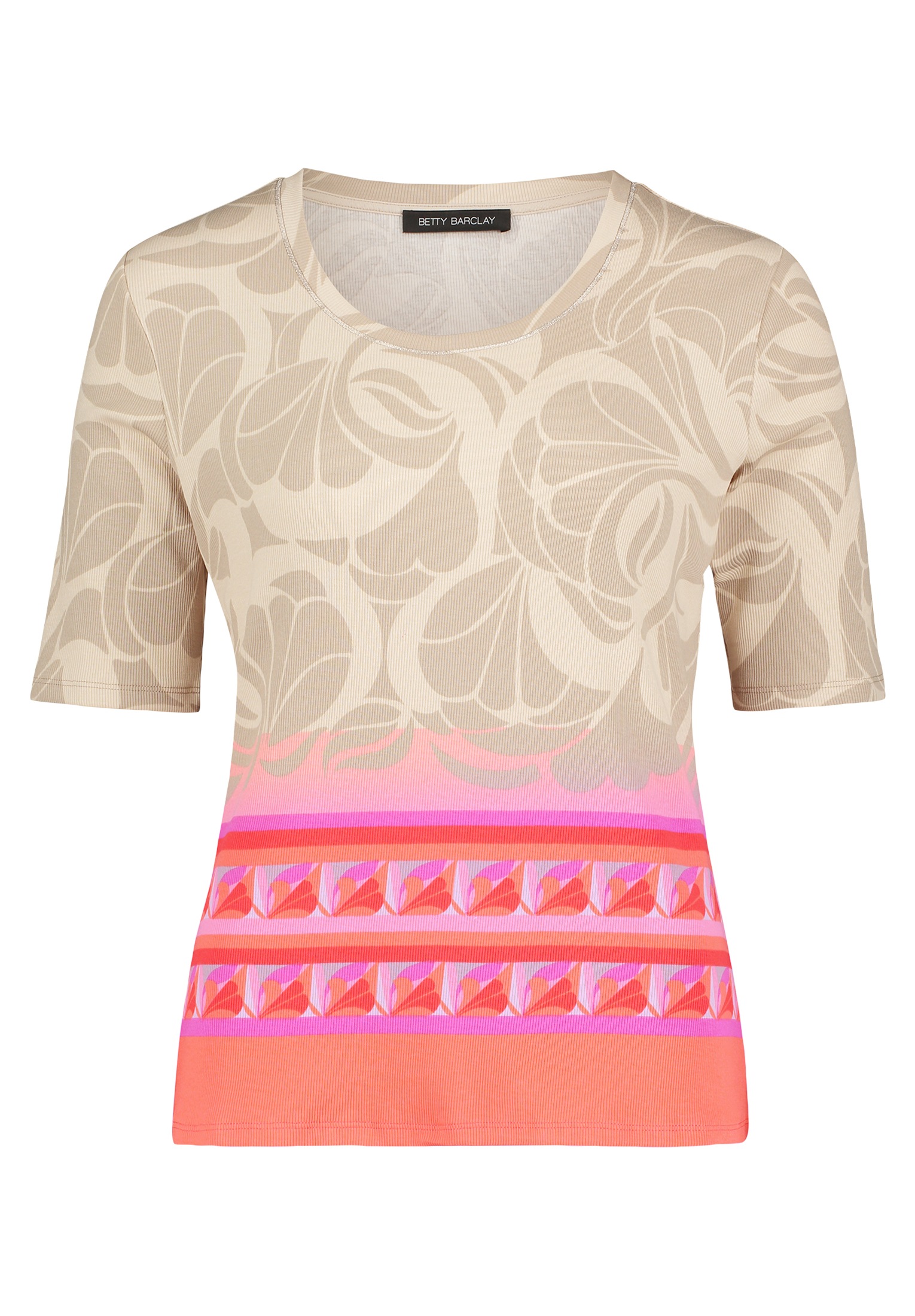 Betty Barclay Kurzarmshirt "Betty Barclay Damen Basic Shirt mit Rippenstruk günstig online kaufen