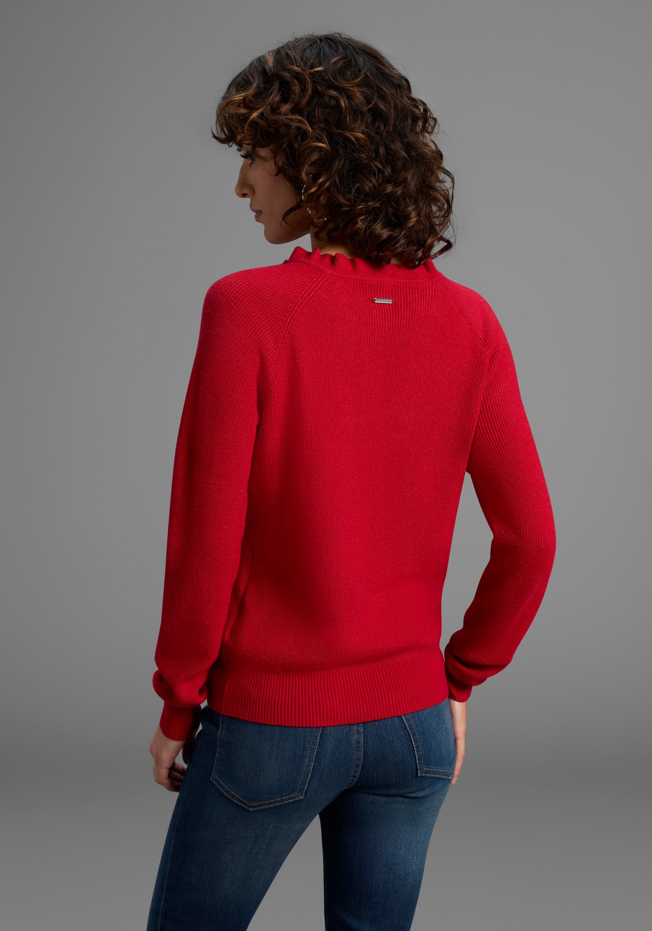 Laura Scott Strickpullover kuscheliger Winterstrick mit Kragen und Knöpfen günstig online kaufen