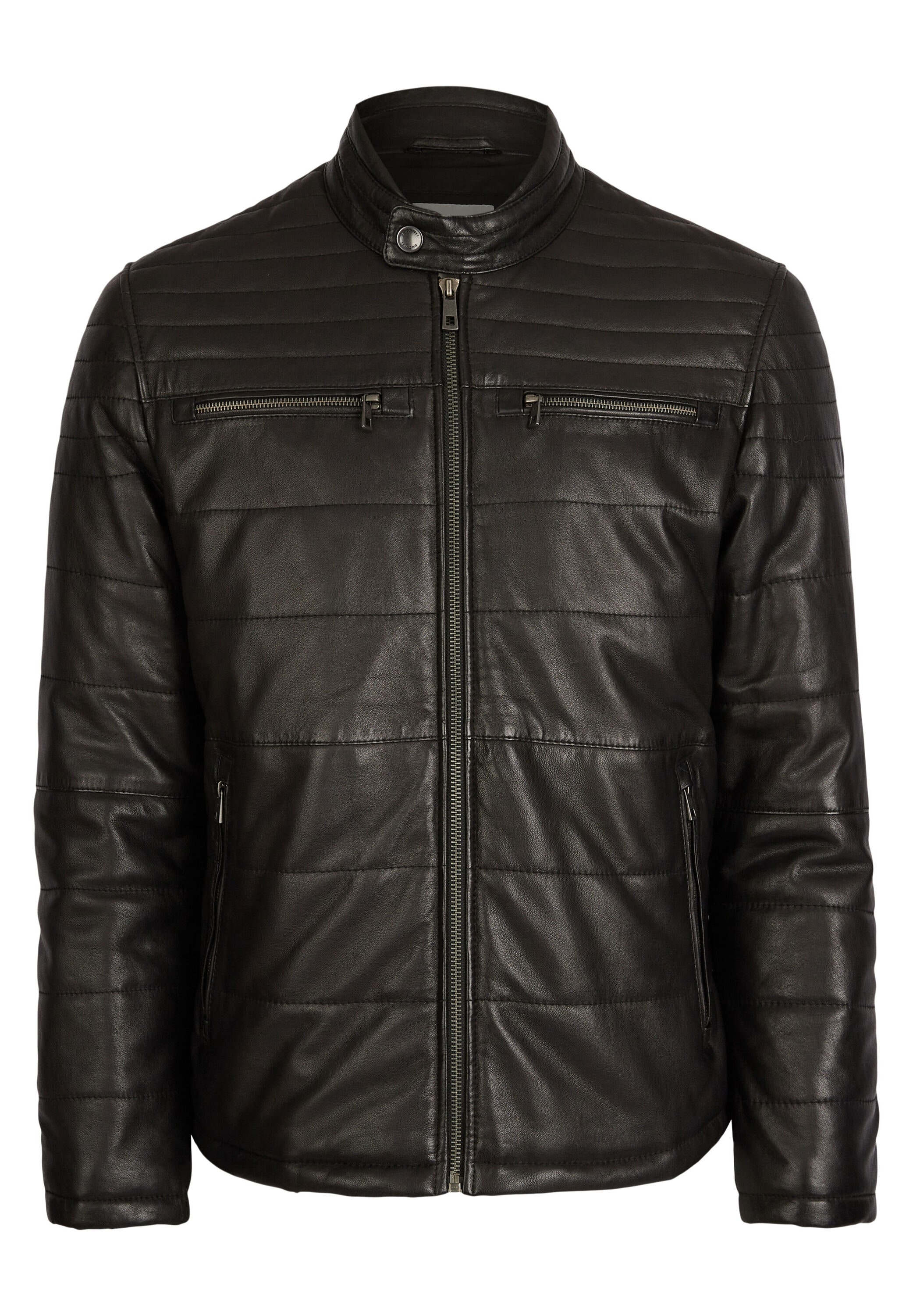 bugatti Lederjacke "BUBOSLEY" ohne Kapuze mit Stehkragen