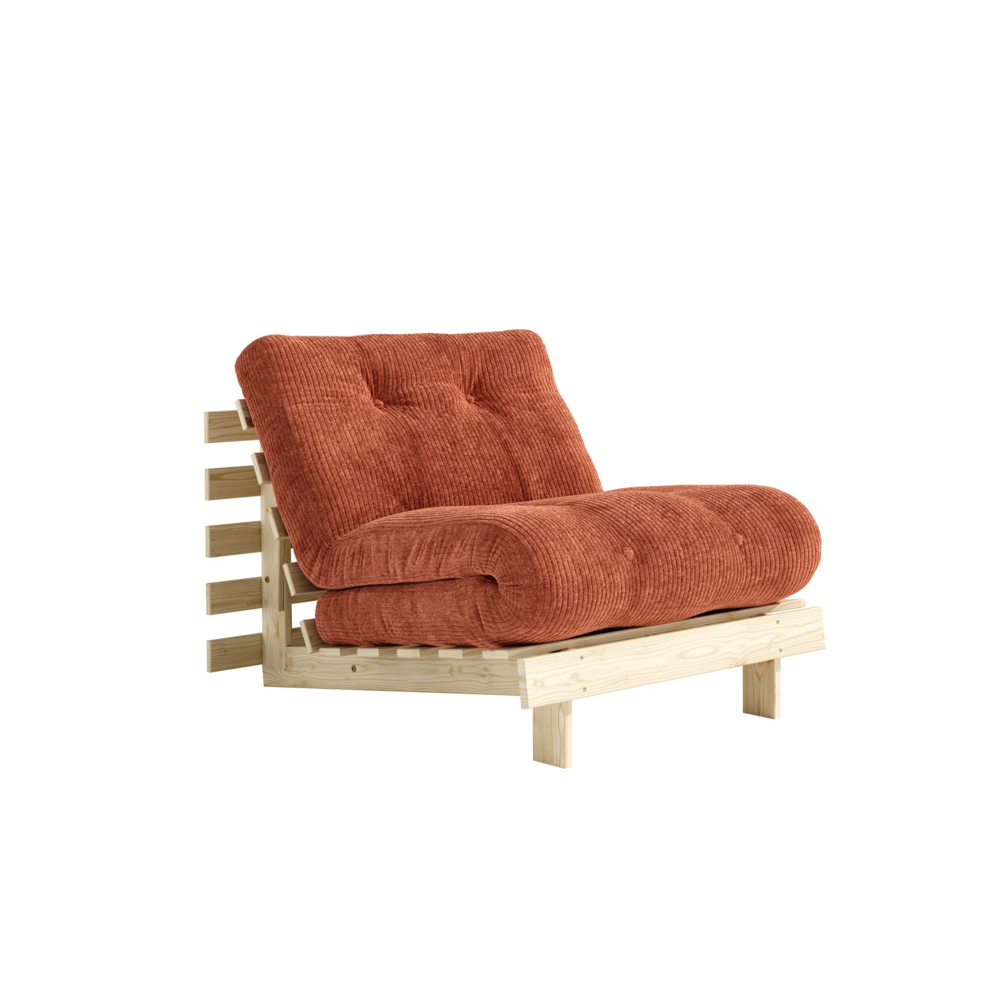 Karup Design Daybett "Roots Sofa Bed, Schlafsofa, Bettfunktion, FSC-Massivholz, B: 90 cm" Inkl. Futonmatratze. Made in Europe, minimalistisches Design