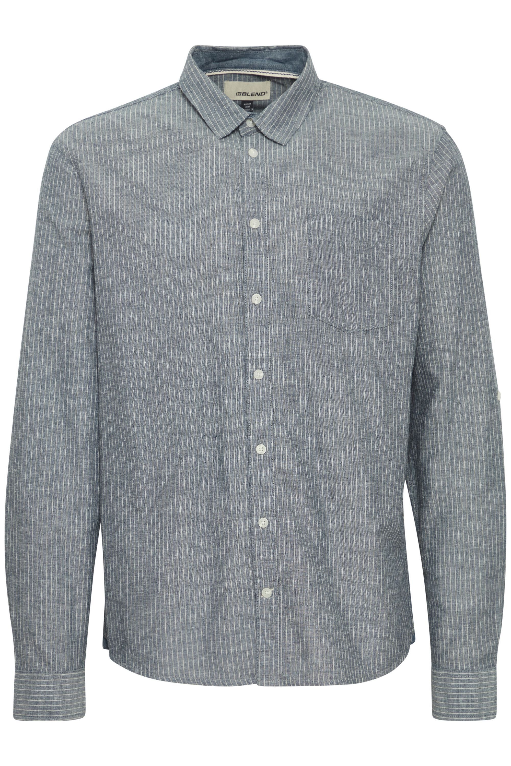 Blend Langarmhemd "BHShirt", Stilvolles Langarmhemd mit Brusttasche aus Lei günstig online kaufen