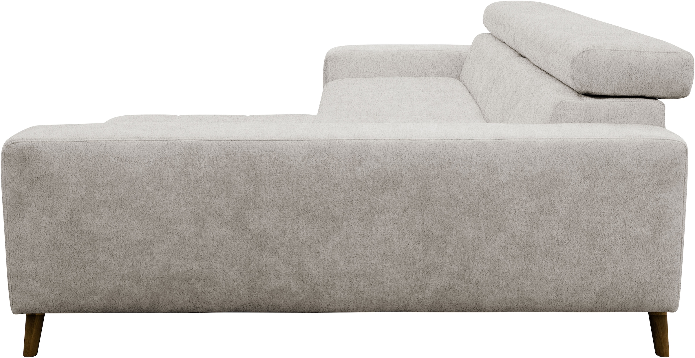 OTTO home Ecksofa »Greevy 248 x 172 cm mit Steppungen, für gängige Saugroboter geeignet« Kopfteile verstellbar, aus pflegeleichtem, weichem Luxus-Microfaser