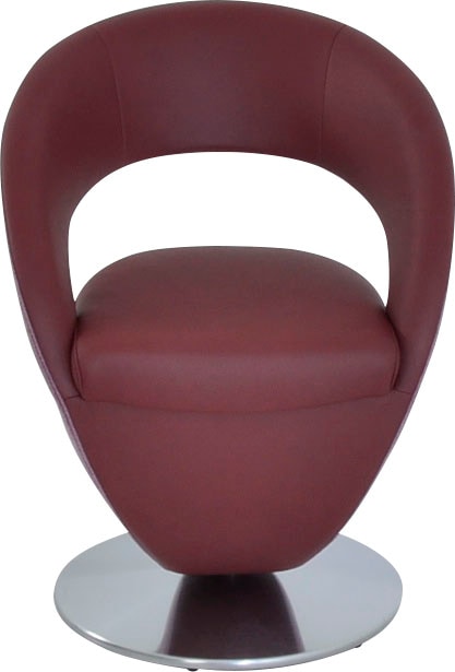 K+W Komfort & Wohnen Esszimmerstuhl "Wave, Drehstuhl" () Design-Drehstuhl, Drehteller in Metall edelstahloptik, Farbkombination