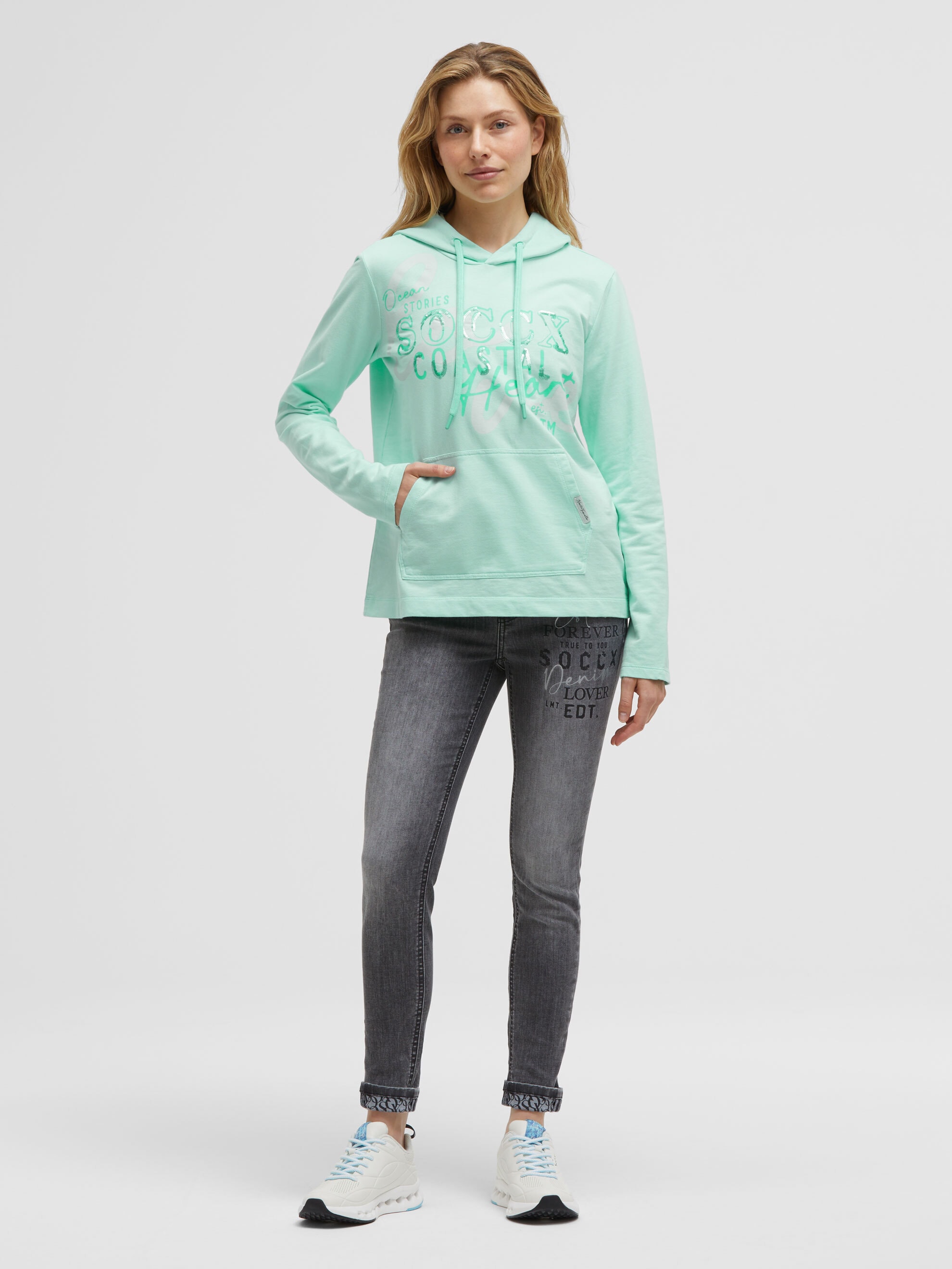 SOCCX Kapuzensweatshirt , mit Pailletten-Schriftzug

