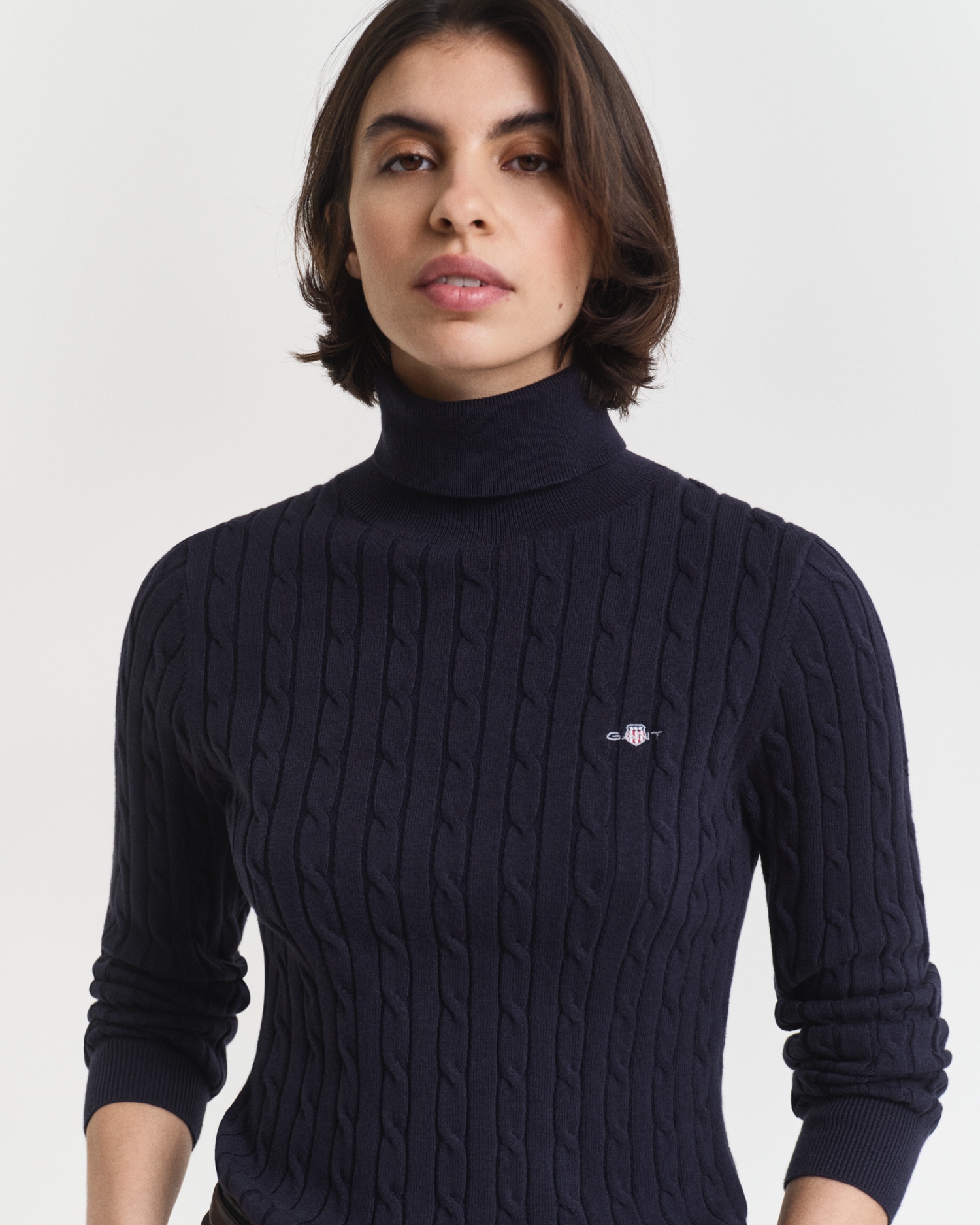 Gant Rollkragenpullover »STRETCH COTTON CABLE TURTLENECK«, mit Zopfmuster