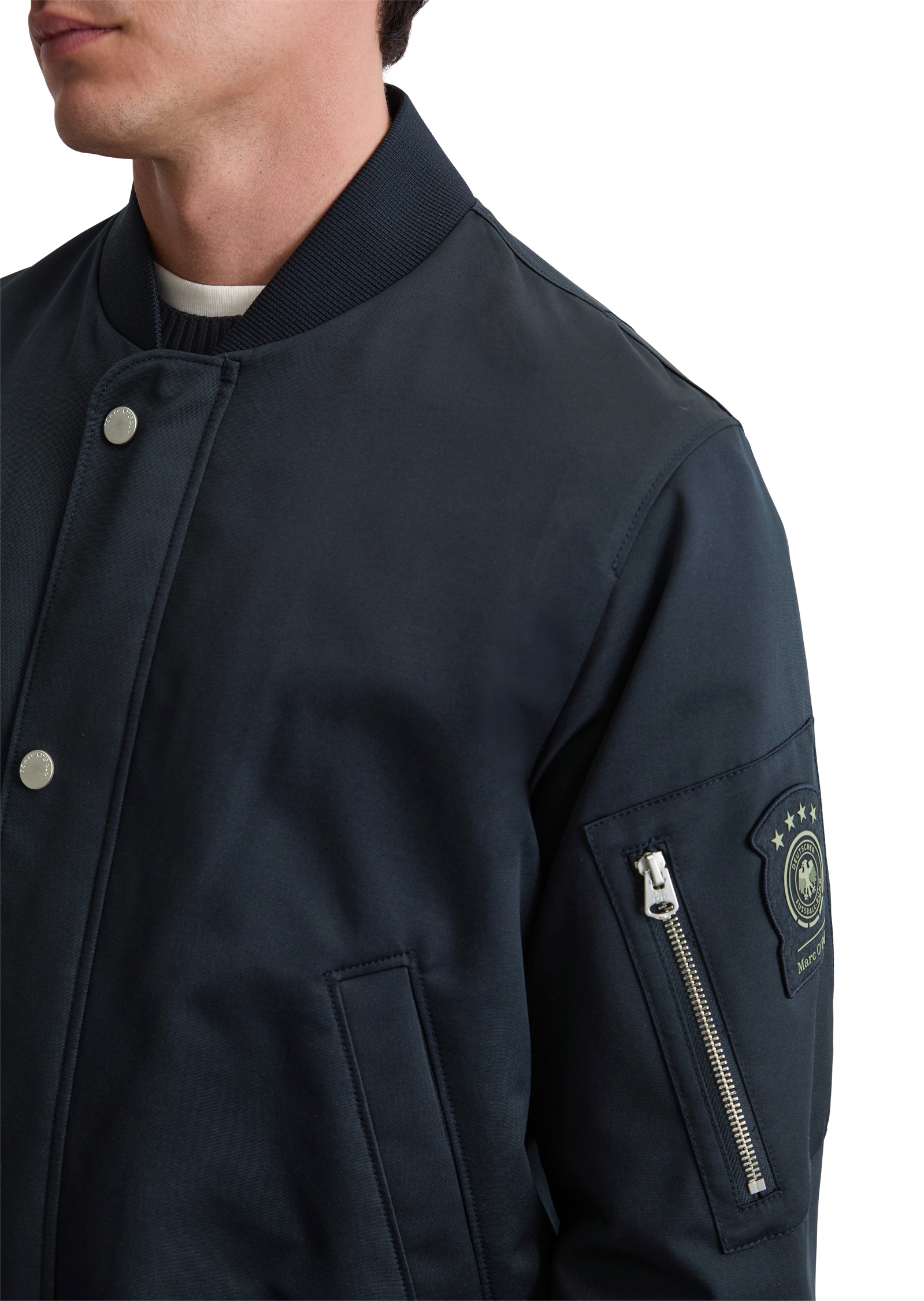 Marc O'Polo Canvasjacke »DFB Travel Collection« aus wasserabweisendem Micro-Canvas, weiche Rippbündchen, regular fit