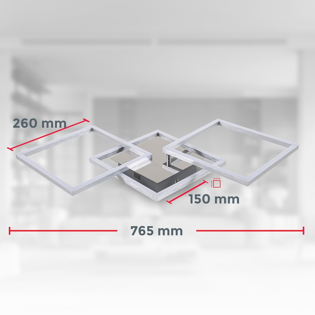 B.K.Licht LED Deckenleuchte mit Fernbedienung,  inkl. LED 32 Watt, 2.600lm, 3.000 - 6.500K dimmbar. inkl. Nachtlichtfunktion, Timer, Memoryfunktion