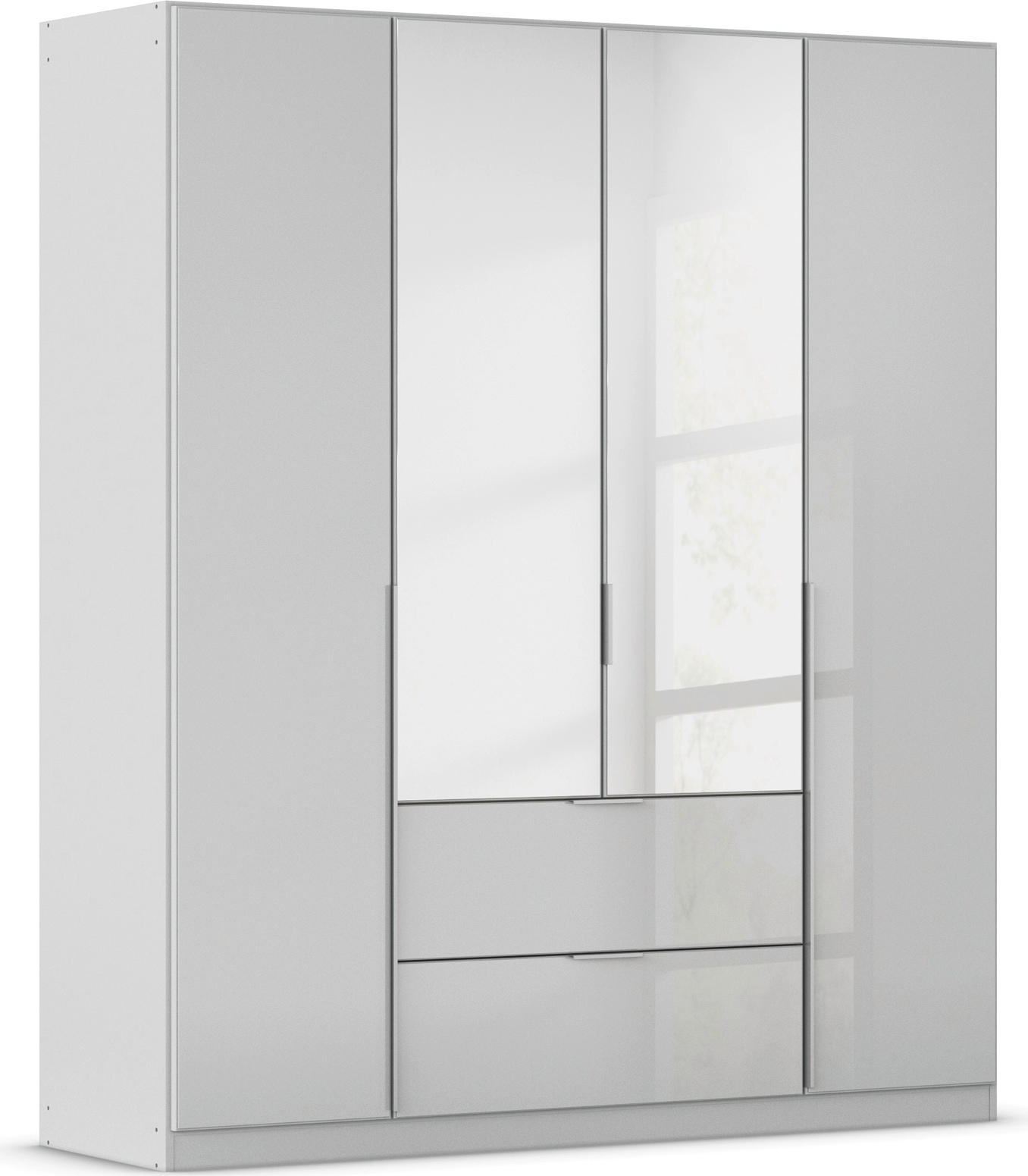OTTO home Drehtürenschrank "Kleiderschrank Kleiderschränke Schrank Garderobe AGORDO mit Glasfront" in zwei Griff-Farben, Breiten 91-360 cm, mit Außenschubkästen, in 7 Breiten und 2 Höhen MADE IN GERMANY