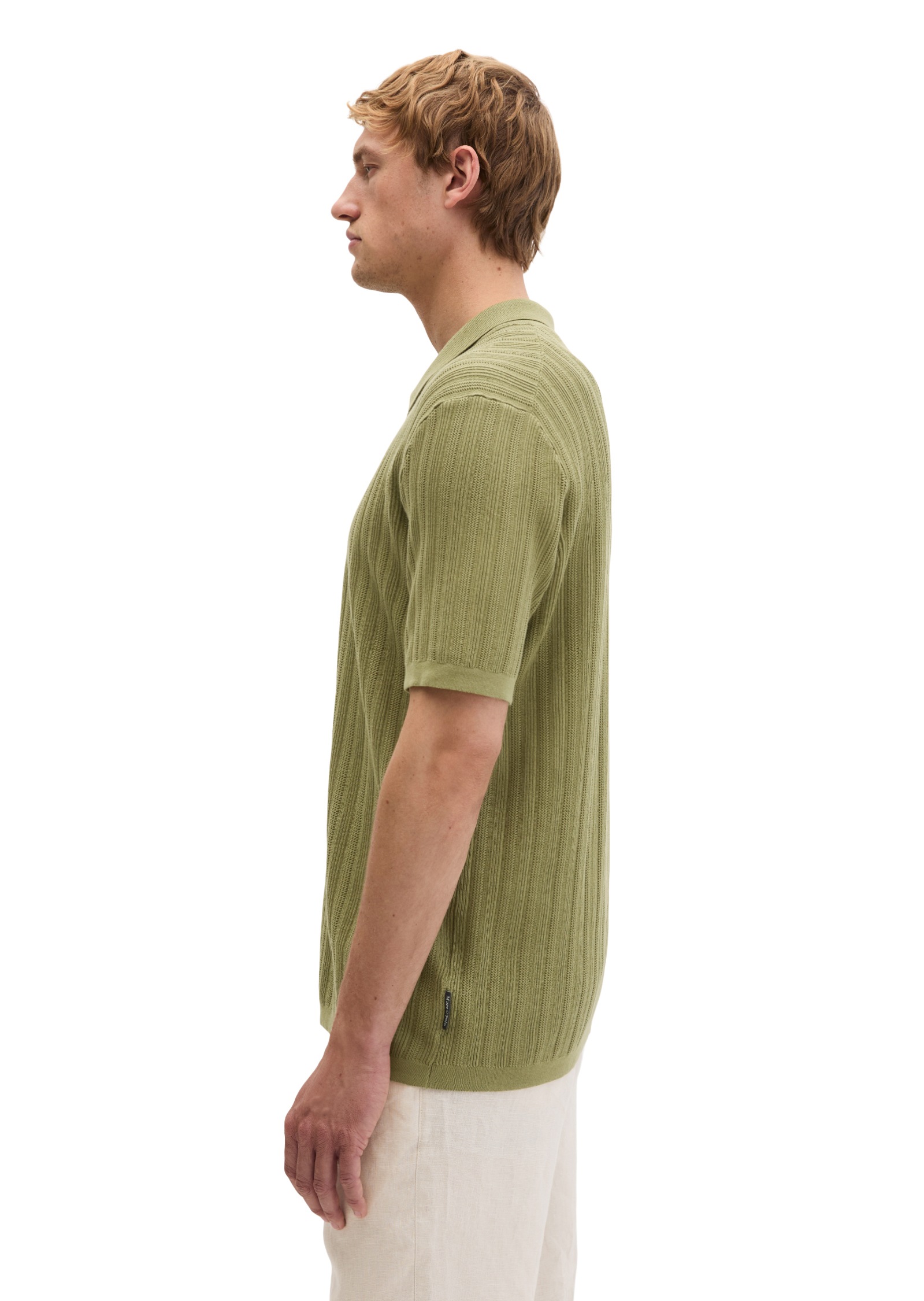 Marc O'Polo Poloshirt »mit vertikaler Strickstruktur«