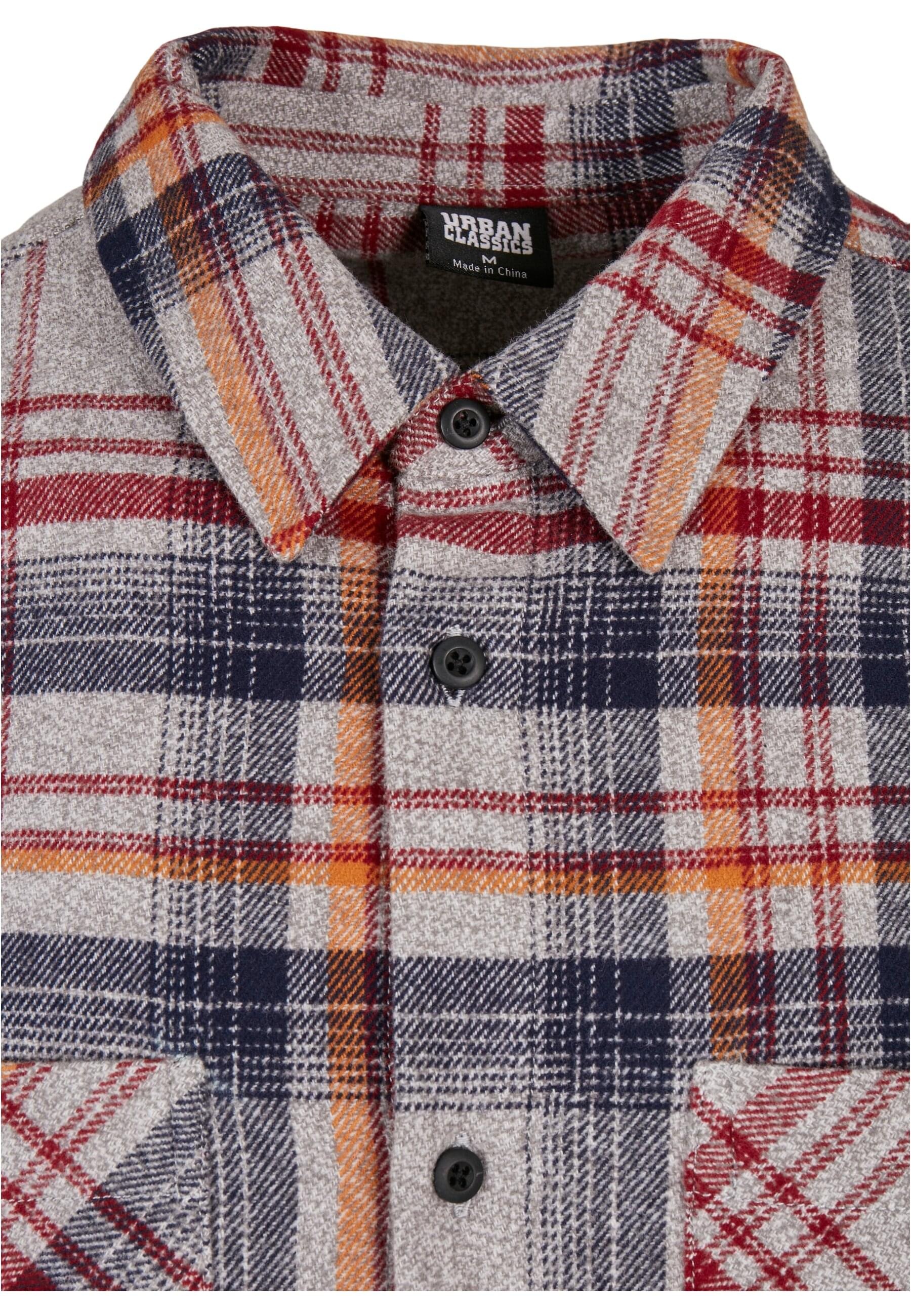 URBAN CLASSICS Langarmhemd »Urban Classics Herren Heavy Curved Oversized Checked Shirt«, (1 tlg.)