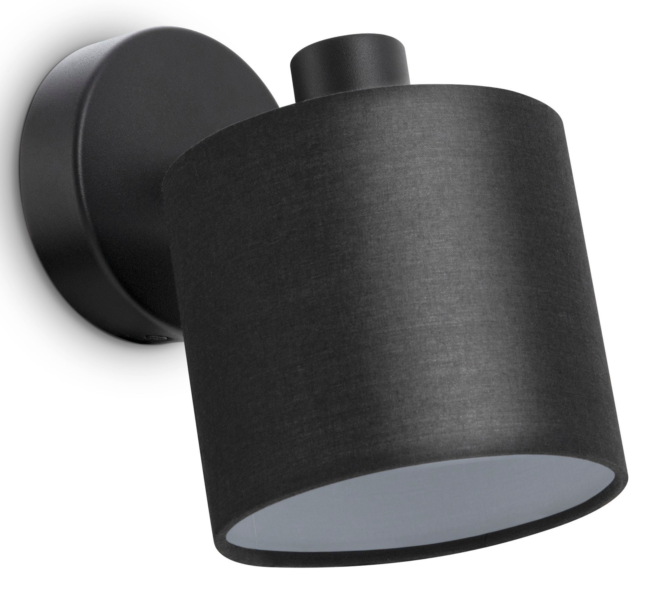 PACO HOME Wandleuchte "ANIKA", schwarz (schwarz, weiß), 1, Ø 12,2cm H: 19cm, Leuchten, Wandleuchte