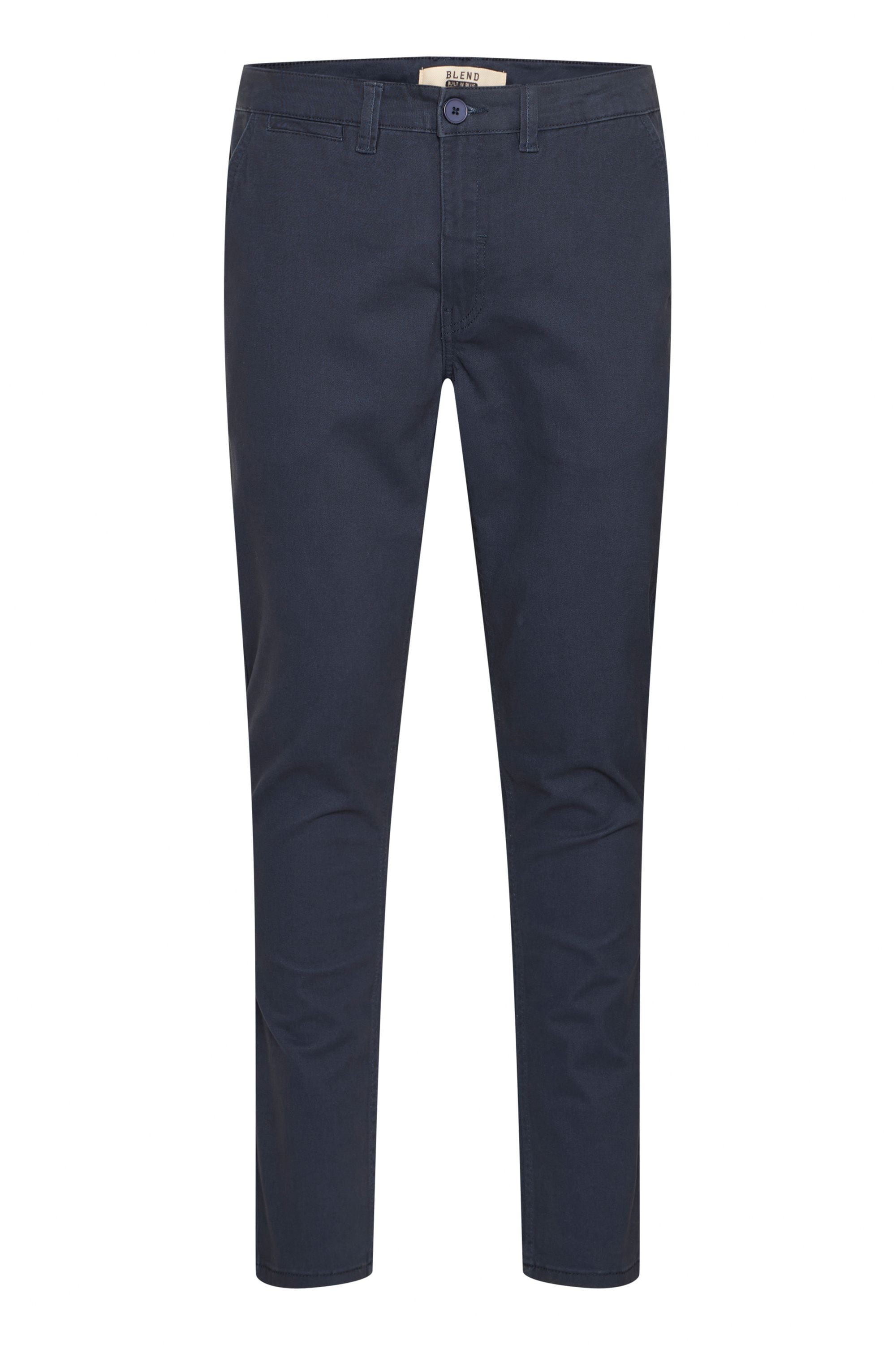 Chinohose BLEND "BHPerrini", Herren, Gr. 33, Länge 30, navy, Web, 98% Baumwolle, 2% Elasthan, unifarben, slim fit lang, Hosen Chinohose, Stoffhose mit Slim-Fit-Passform und regulärer Bundhöhe