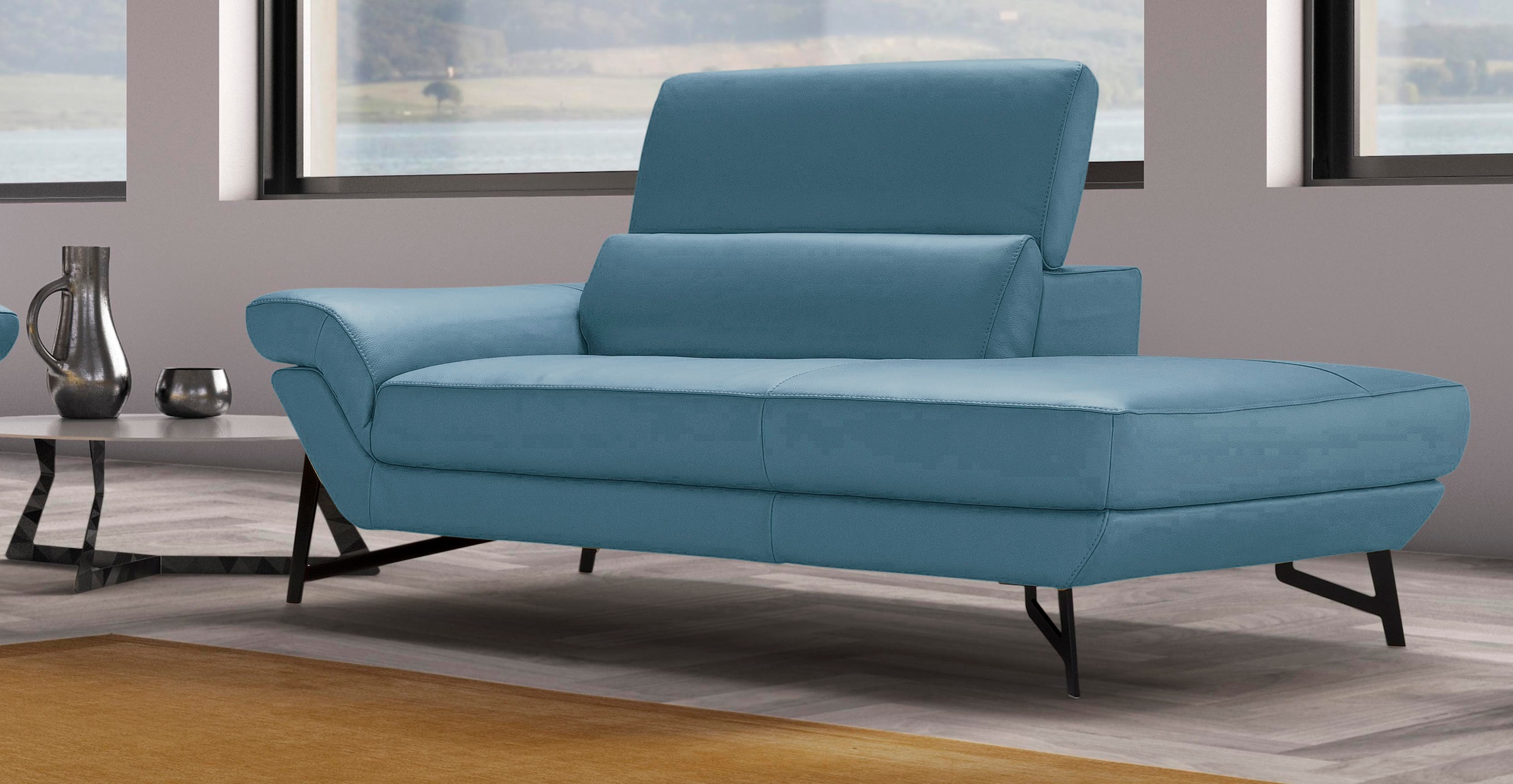 Egoitaliano Ottomane "Narcisa, Designsofa", mit verstellbarer Kopfstütze, Solitärmöbel als Blickfang