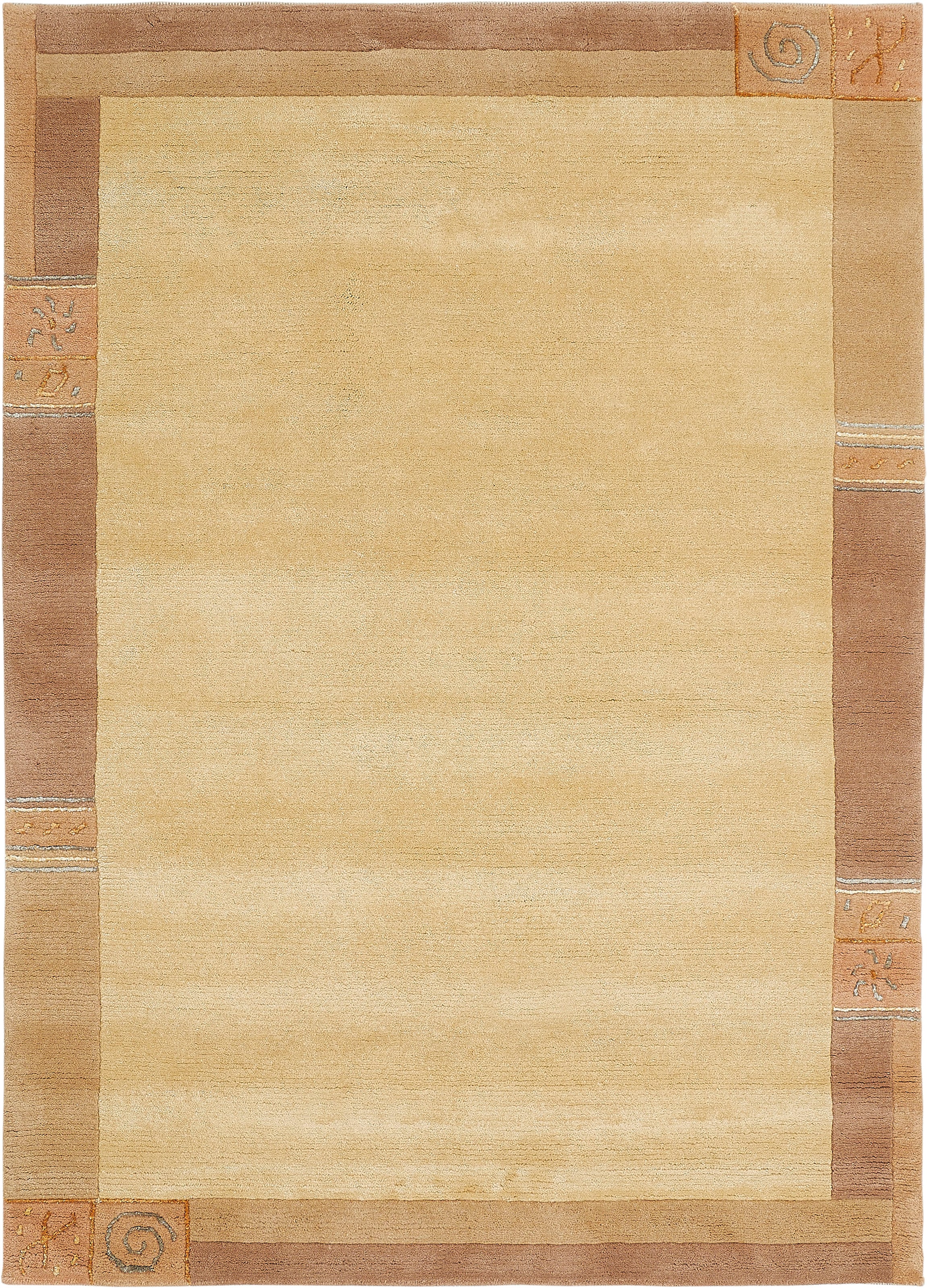 LUXOR living Wollteppich »India«, rechteckig, reine Wolle, handgeknüpft, mit Bordüre, auch als Läufer