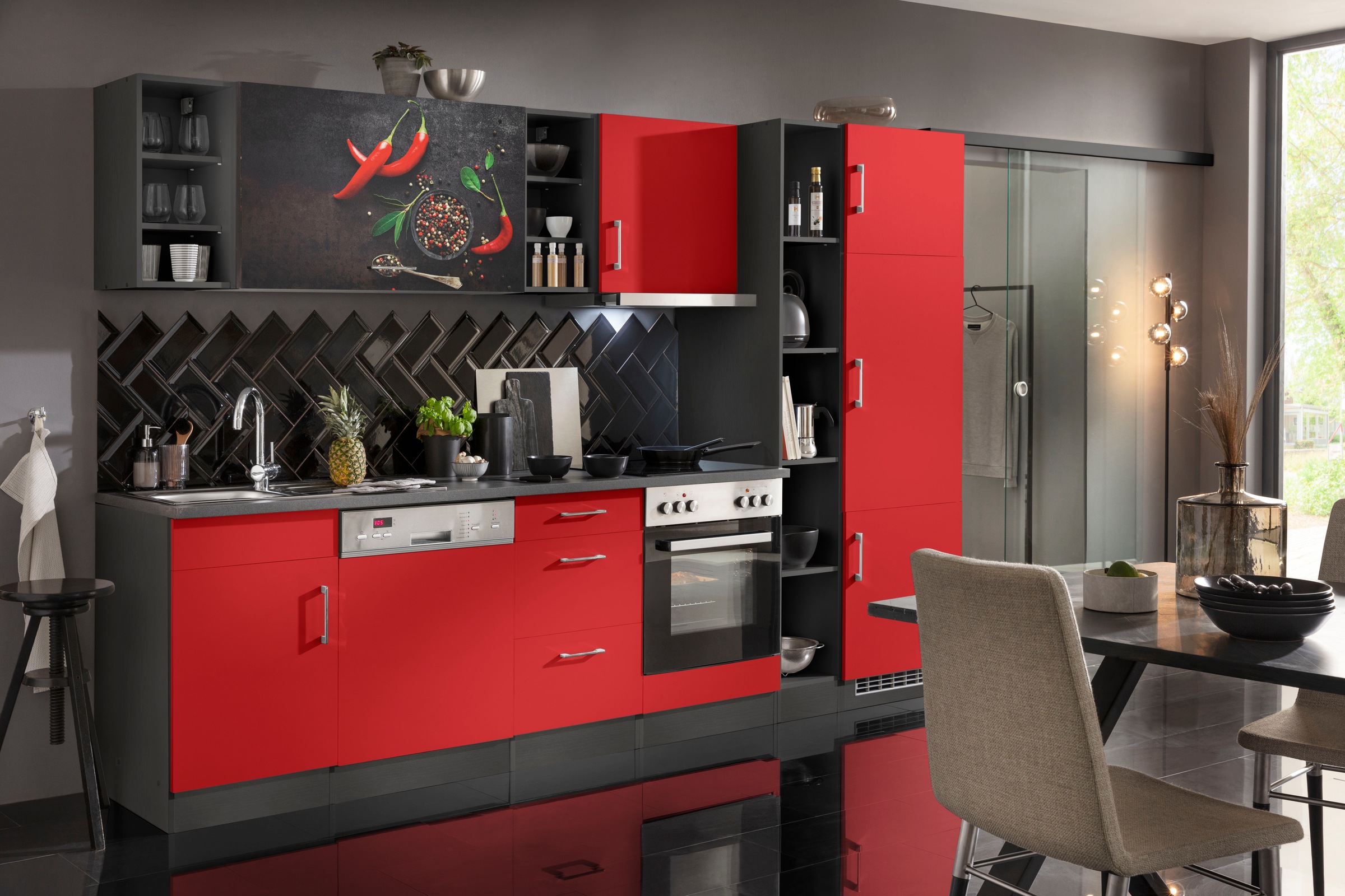 KOCHSTATION Küchenzeile "KS-Paris – Küchen mit einzigartigen Fotomotiven au günstig online kaufen