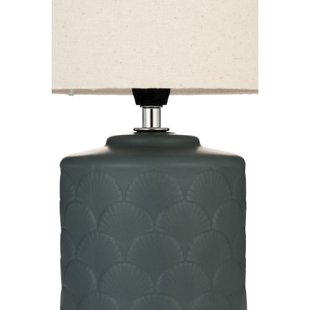 Pauleen Tischleuchte »Glowing Midnight max20W beige/green matt 230V Stoff/ Keramik«, 1 flammig-flammig, E14 | BAUR