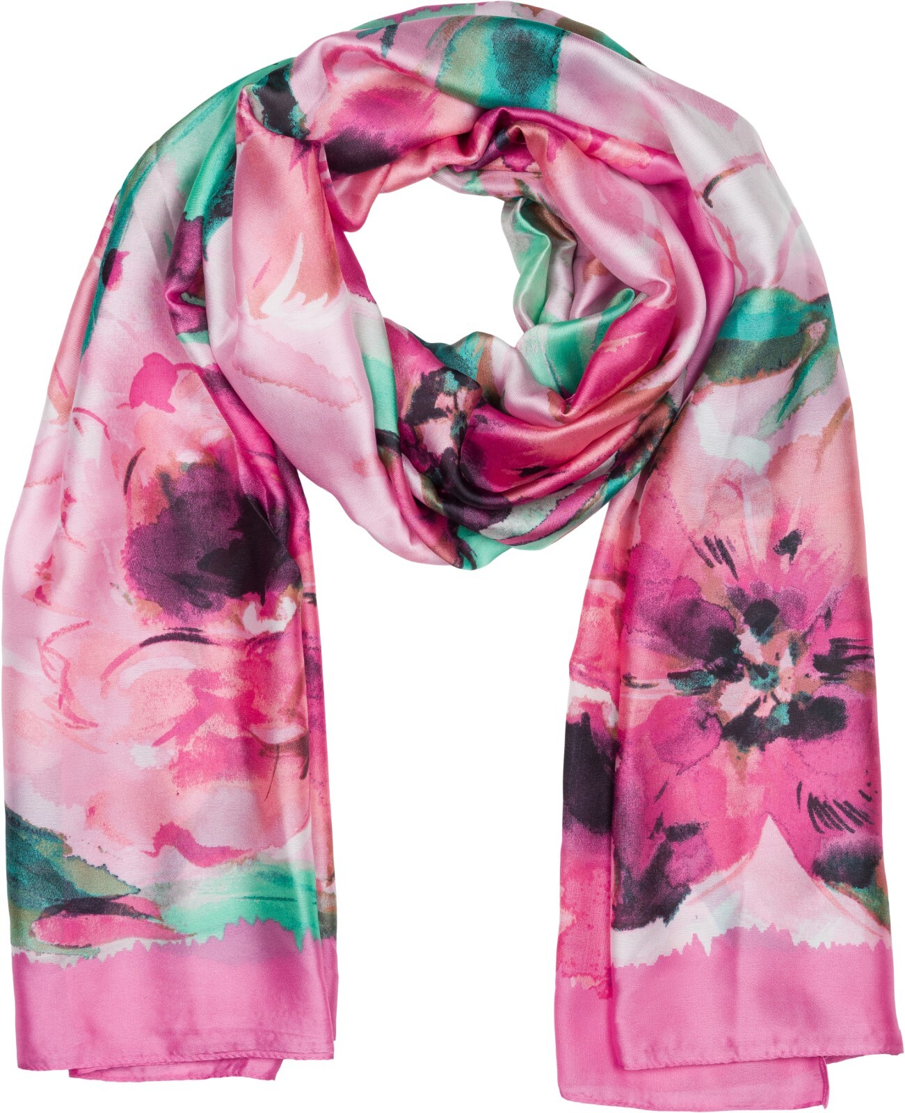 styleBREAKER Schal "Schal mit Aquarell Blumen Muster" 1 Stk.