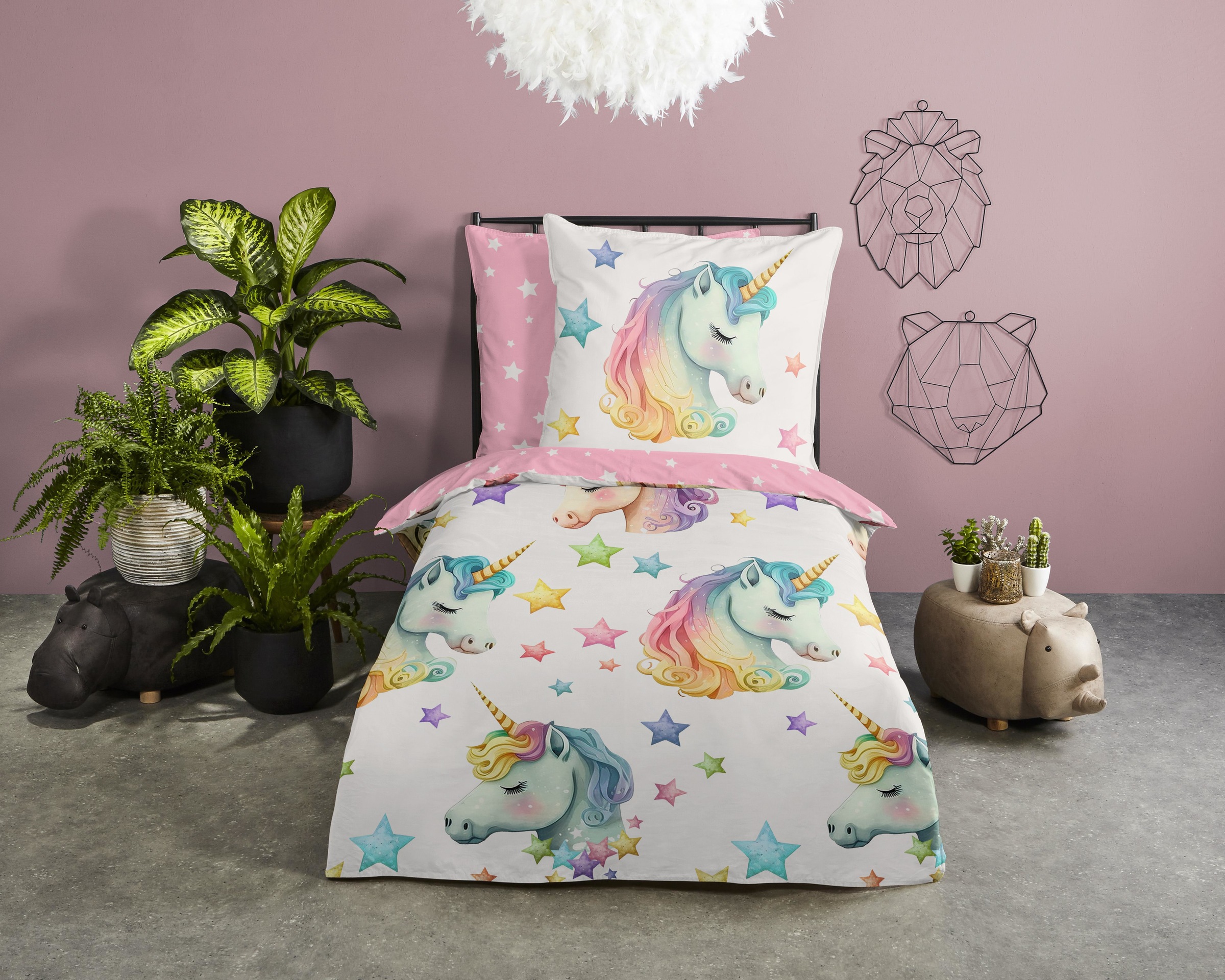 PURE luxury collection Kinderbettwäsche "Fancy" 2 Stk. Mikrofaser, 135x200, günstig online kaufen